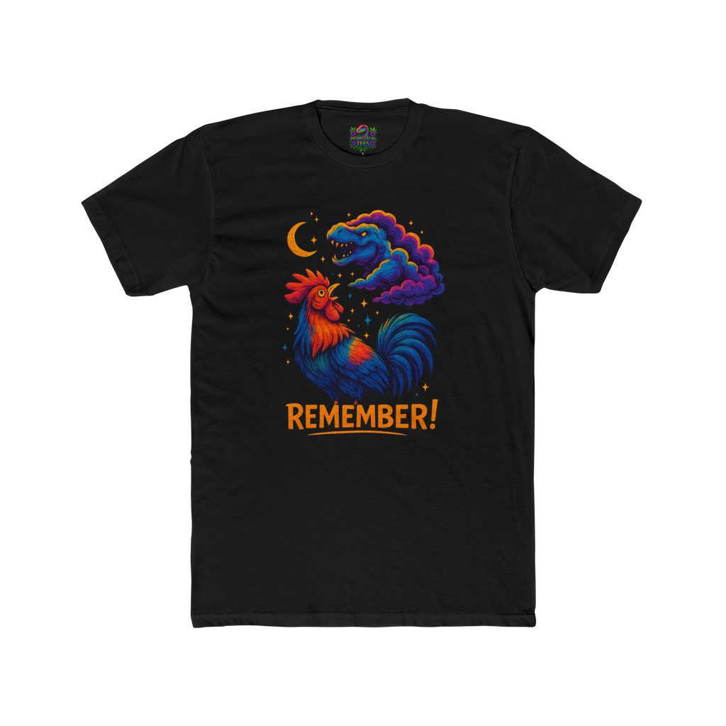 REMEMBER! Graffiti Rooster & TRex Cloud Tee | Next Level 3600 Unisex Cotton Tee