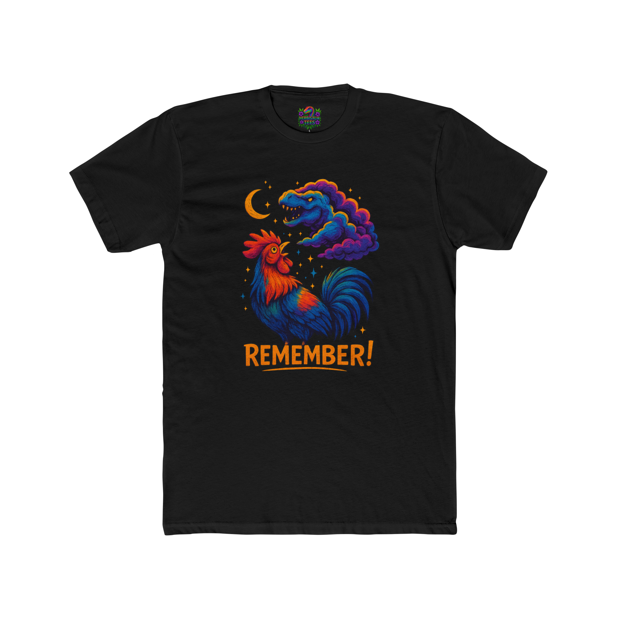 REMEMBER! Graffiti Rooster & TRex Cloud Tee | Next Level 3600 Unisex Cotton Tee
