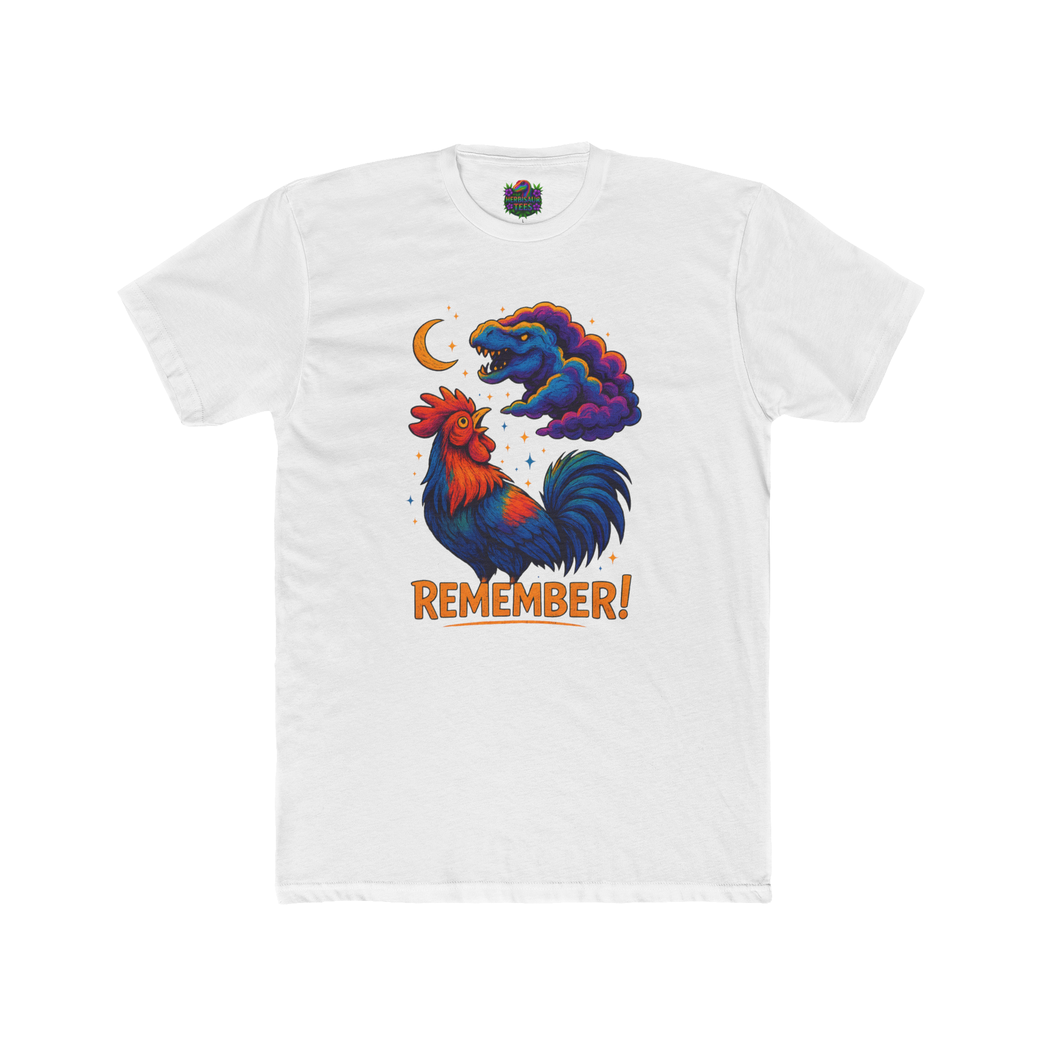 REMEMBER! Graffiti Rooster & TRex Cloud Tee | Next Level 3600 Unisex Cotton Tee