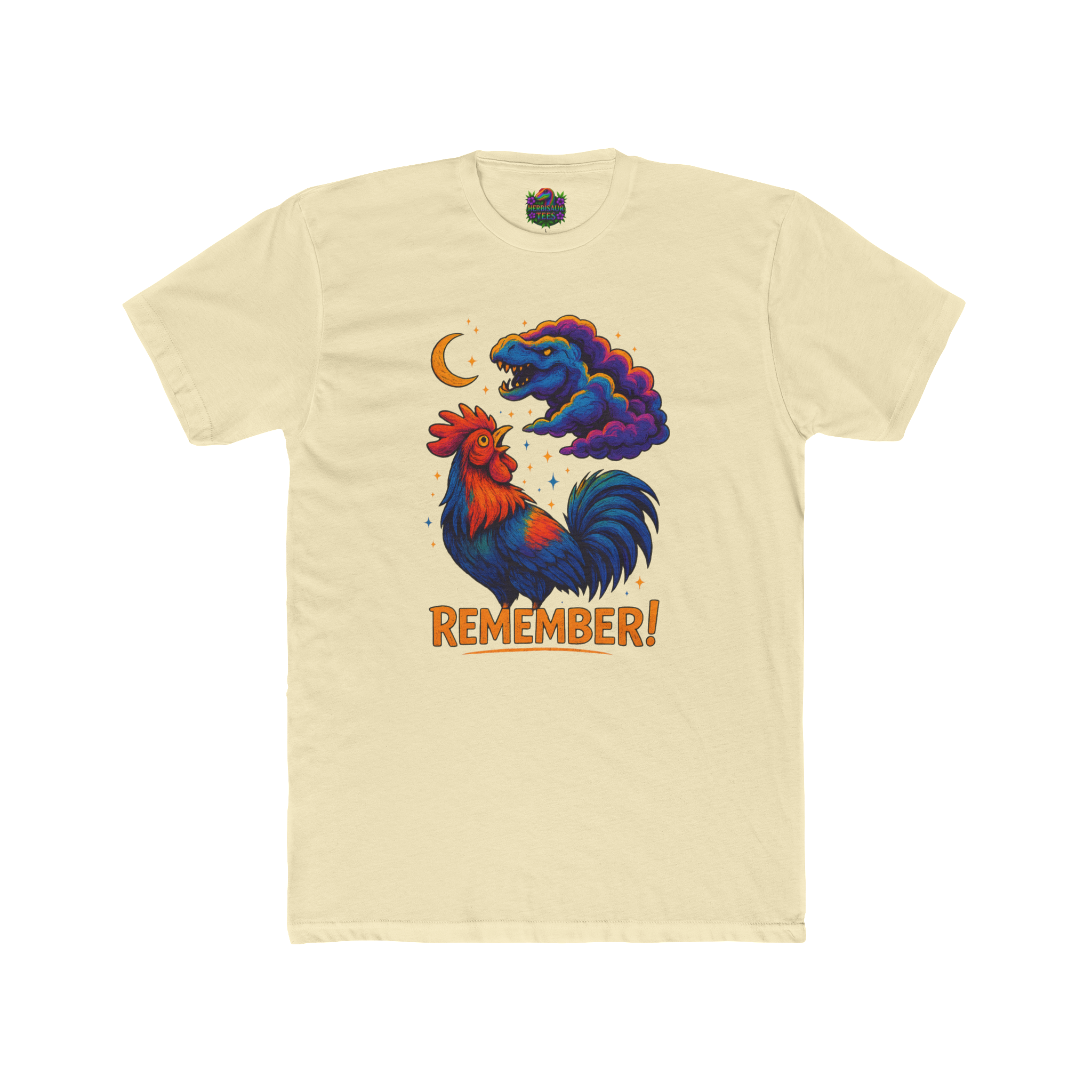 REMEMBER! Graffiti Rooster & TRex Cloud Tee | Next Level 3600 Unisex Cotton Tee