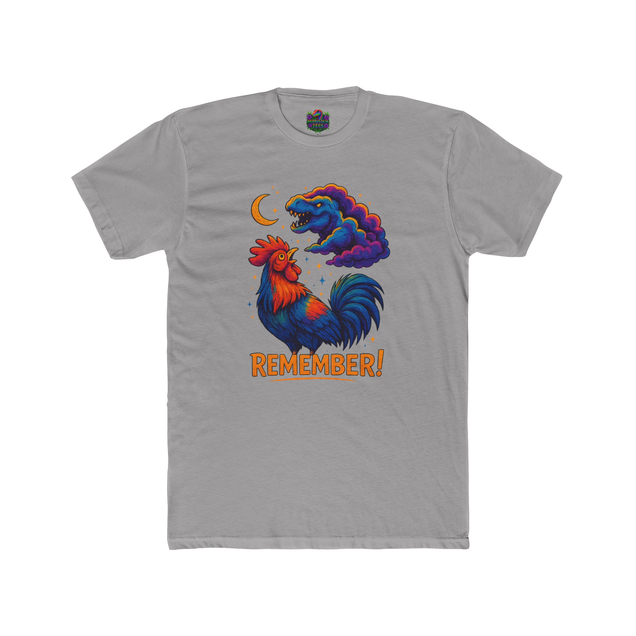 REMEMBER! Graffiti Rooster & TRex Cloud Tee | Next Level 3600 Unisex Cotton Tee