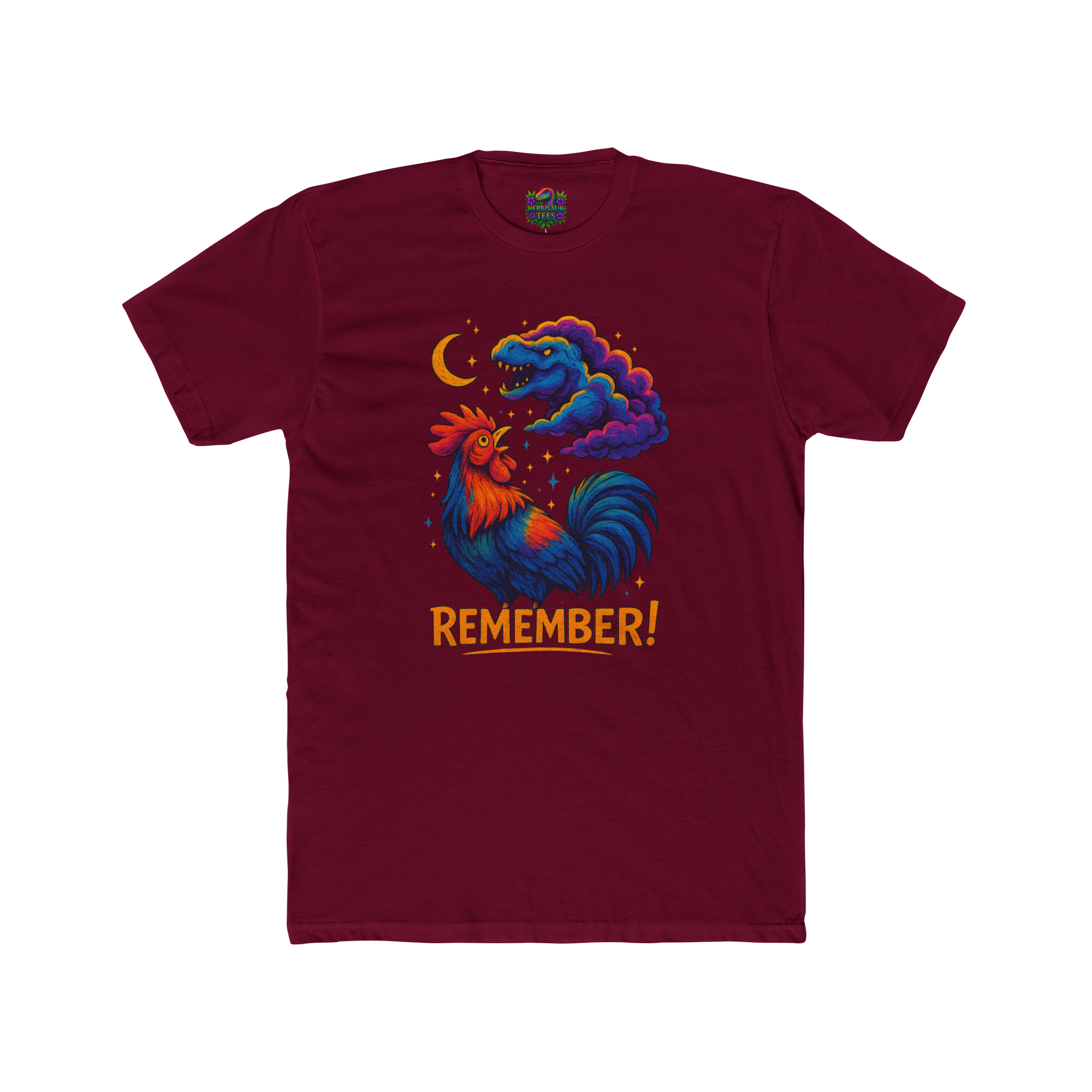 REMEMBER! Graffiti Rooster & TRex Cloud Tee | Next Level 3600 Unisex Cotton Tee