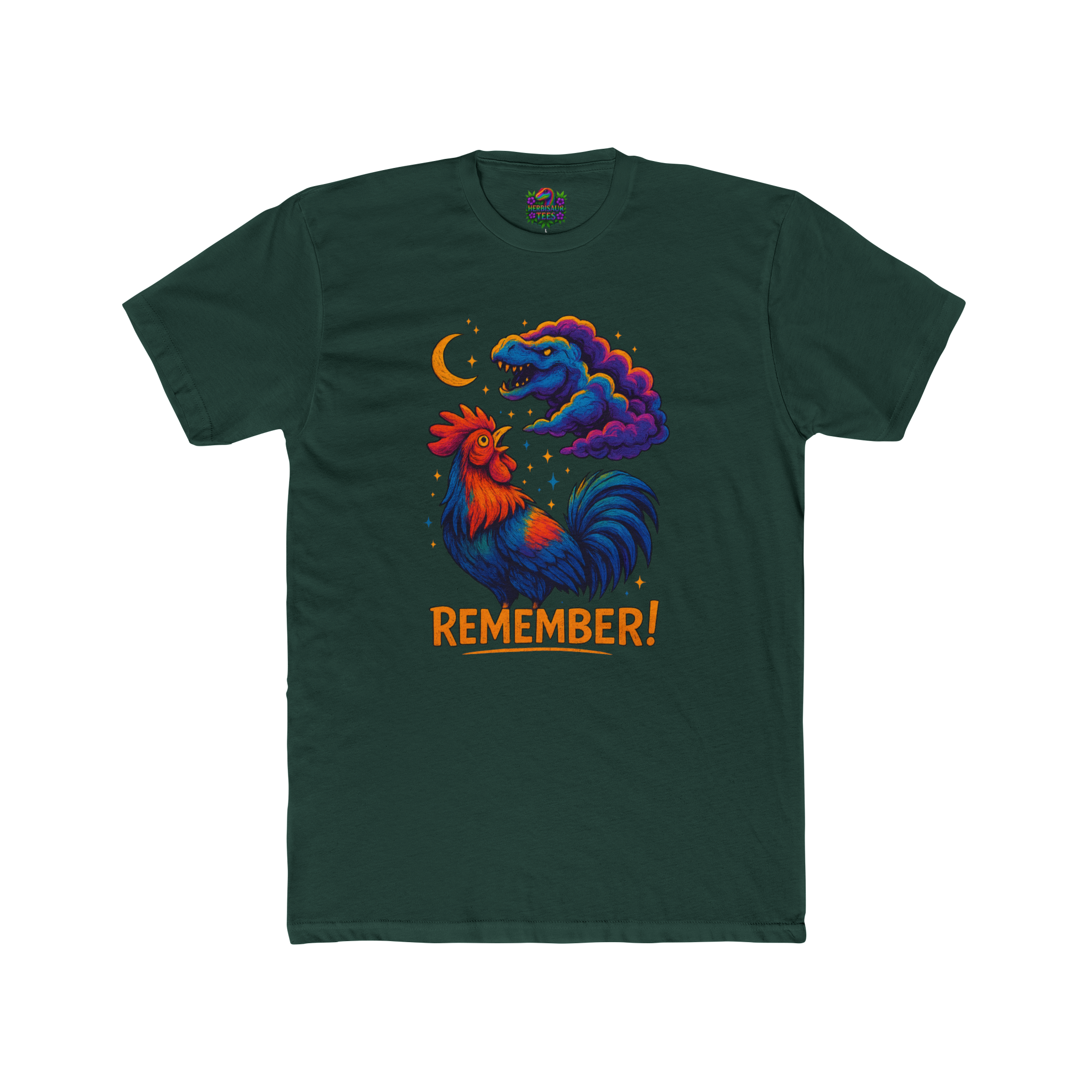 REMEMBER! Graffiti Rooster & TRex Cloud Tee | Next Level 3600 Unisex Cotton Tee