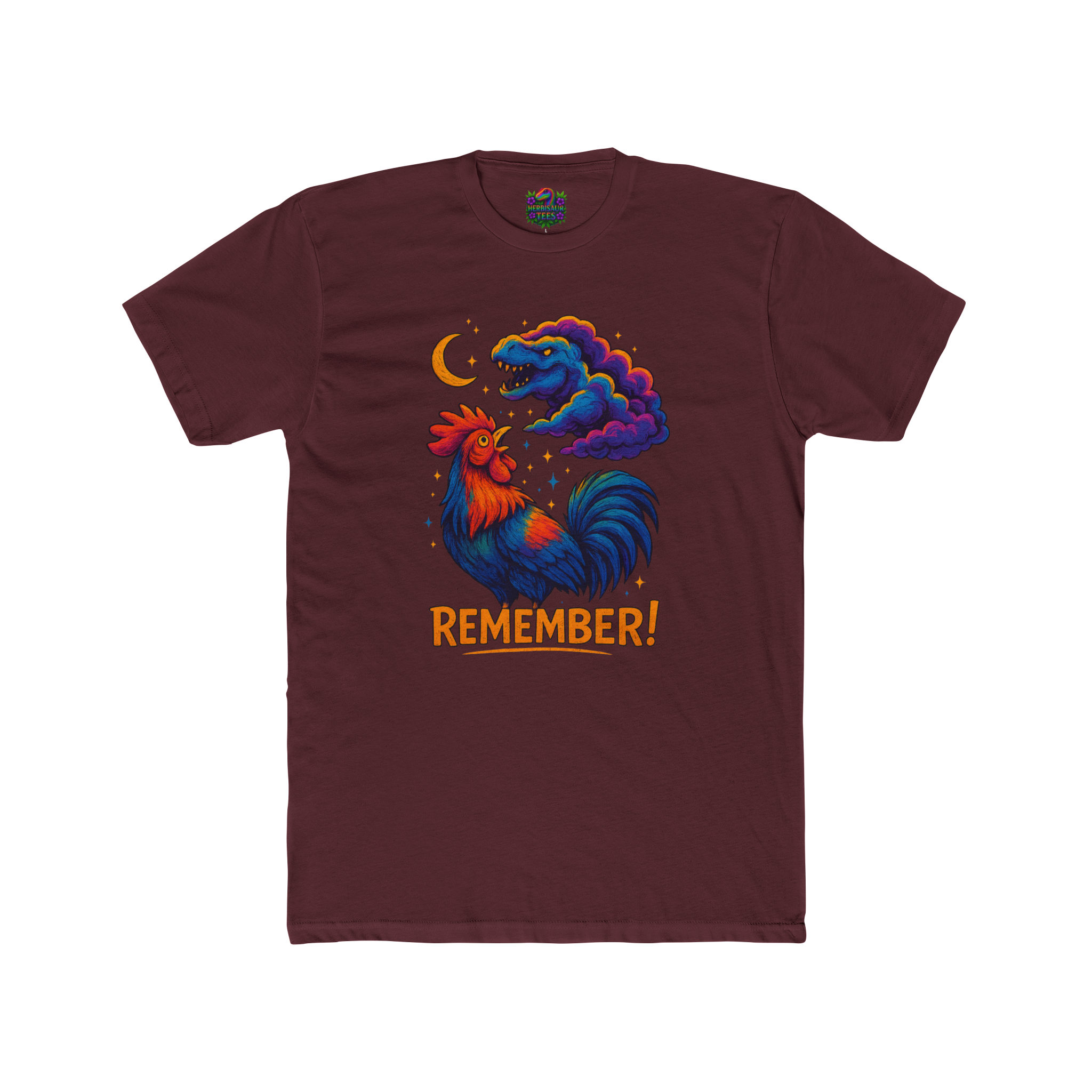 REMEMBER! Graffiti Rooster & TRex Cloud Tee | Next Level 3600 Unisex Cotton Tee