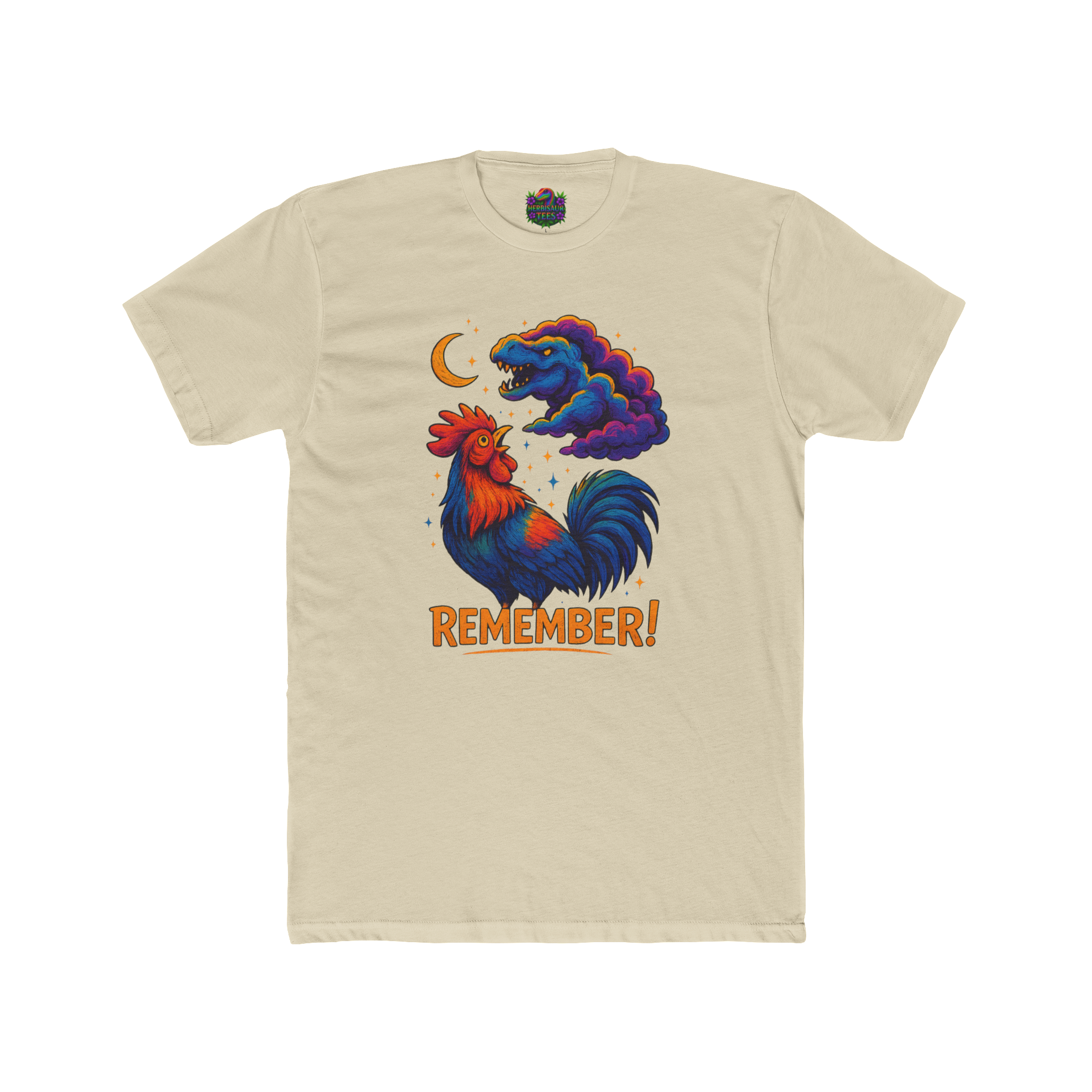 REMEMBER! Graffiti Rooster & TRex Cloud Tee | Next Level 3600 Unisex Cotton Tee