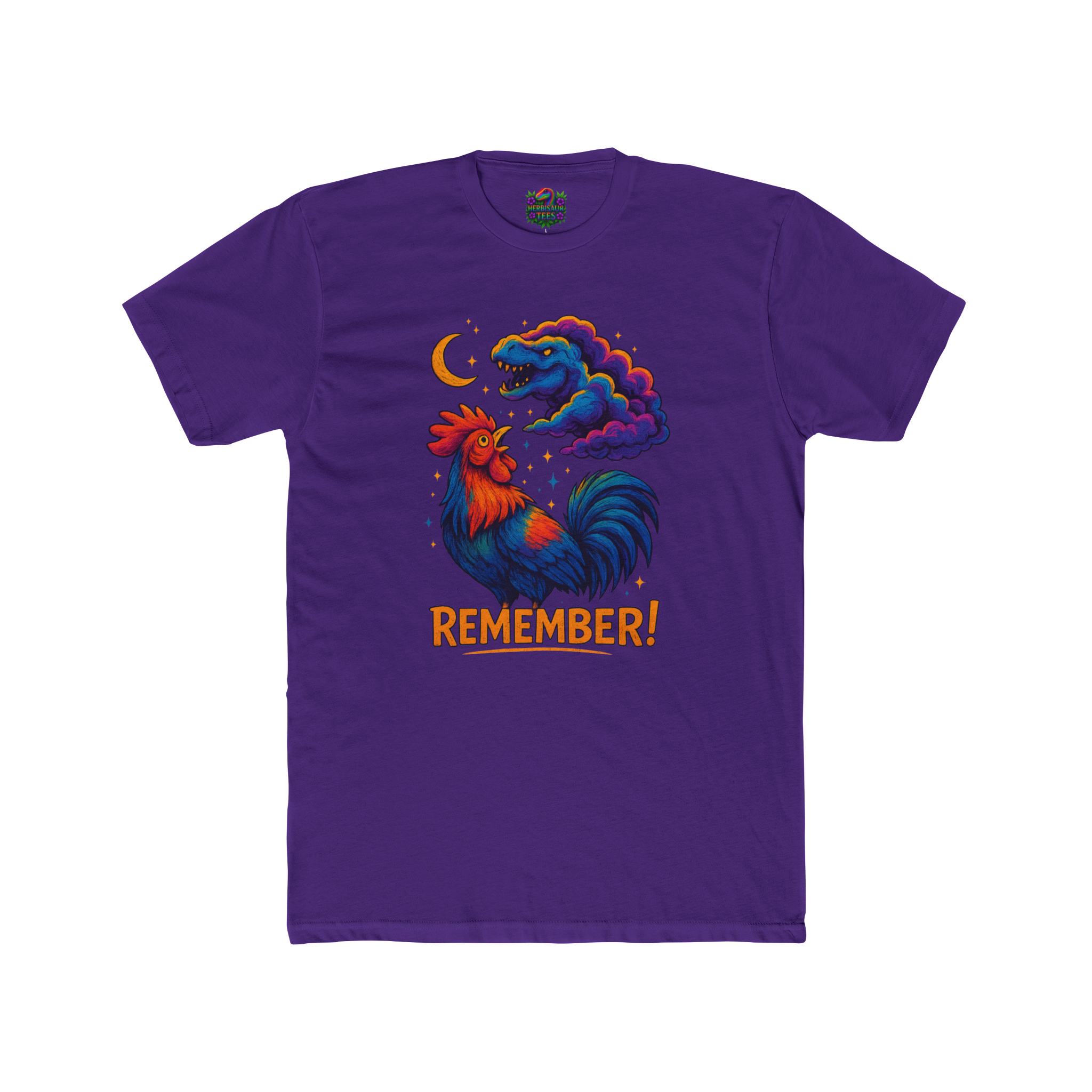 REMEMBER! Graffiti Rooster & TRex Cloud Tee | Next Level 3600 Unisex Cotton Tee