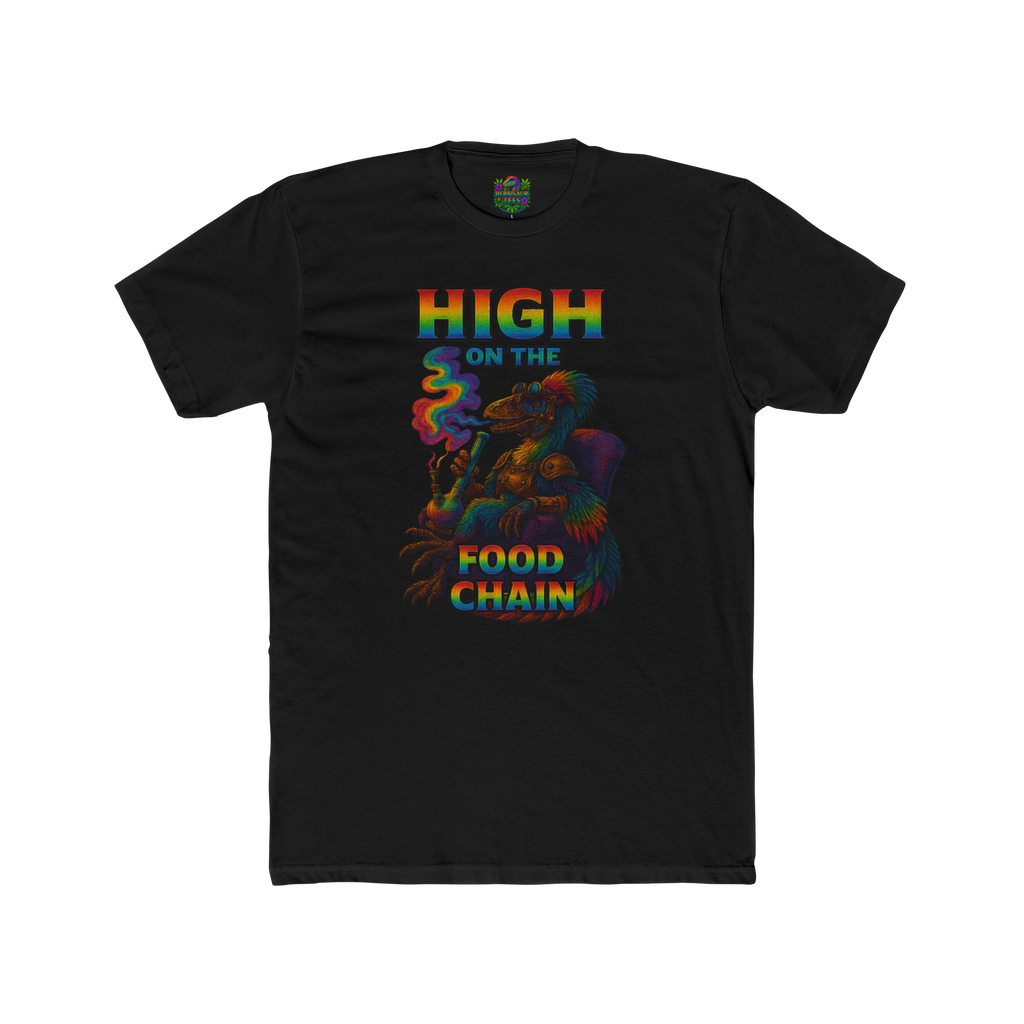 High On The Food Chain Lounging Steampunk Raptor 420 Tee | Next Level 3600 Unisex Tee