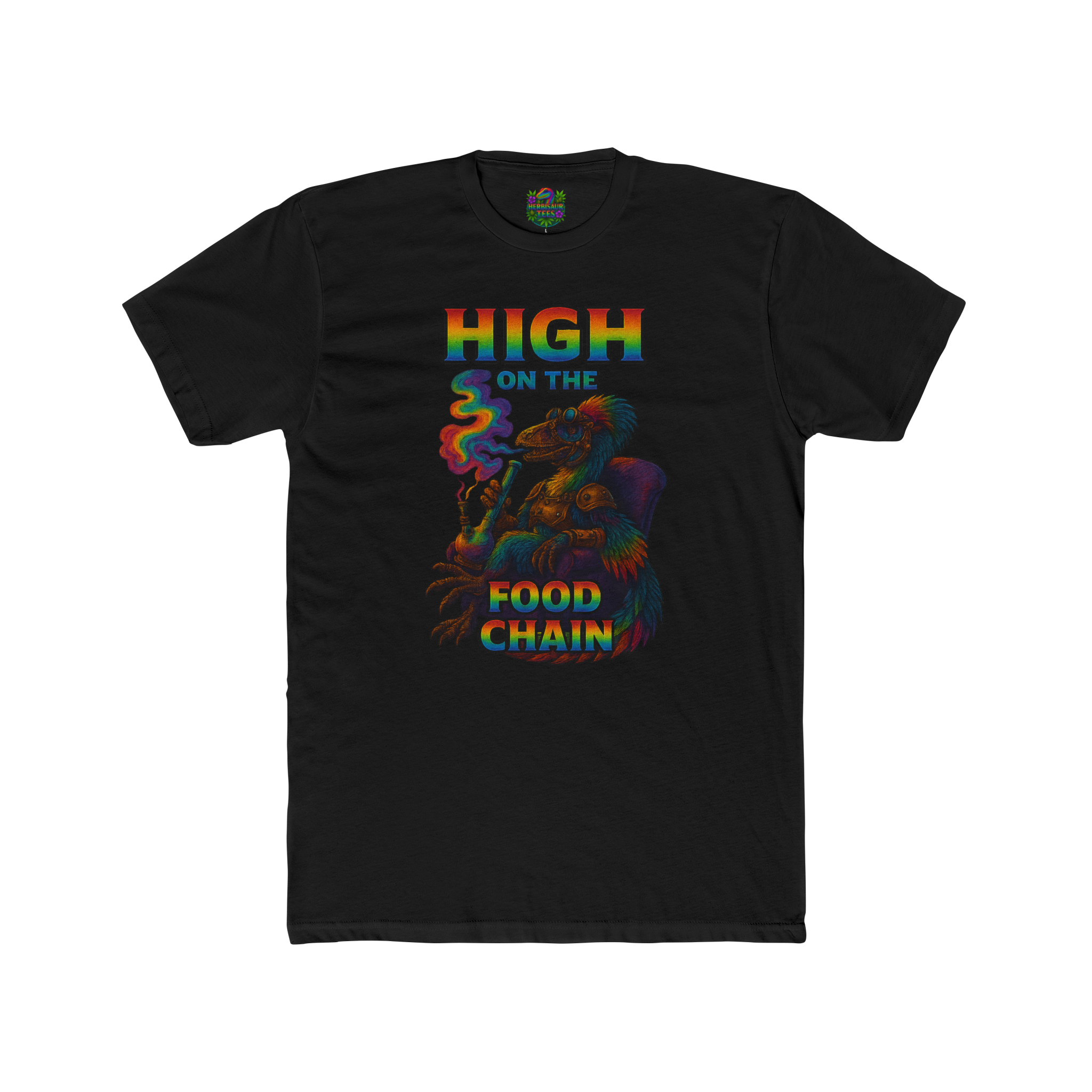 High On The Food Chain Lounging Steampunk Raptor 420 Tee | Next Level 3600 Unisex Tee