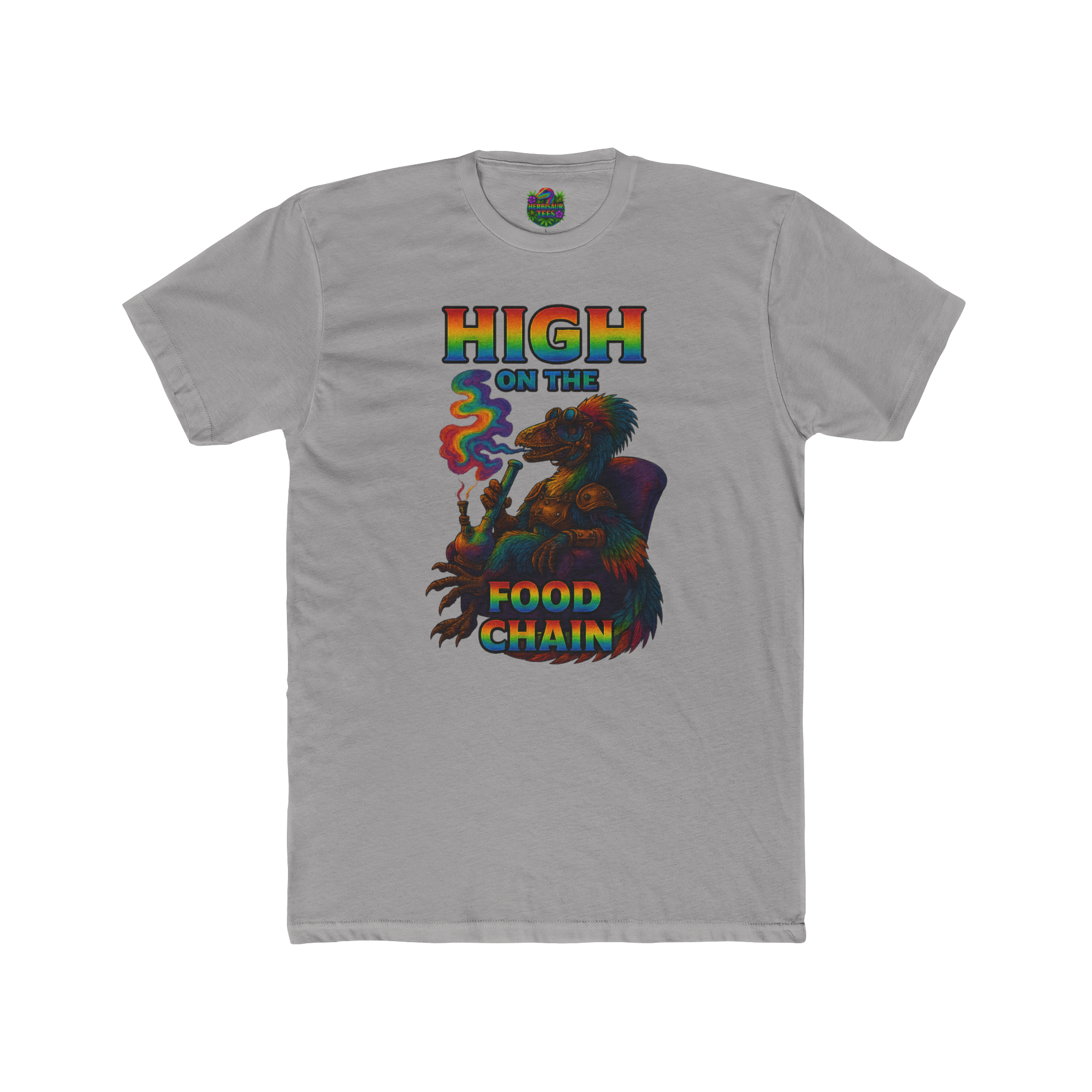 High On The Food Chain Lounging Steampunk Raptor 420 Tee | Next Level 3600 Unisex Tee
