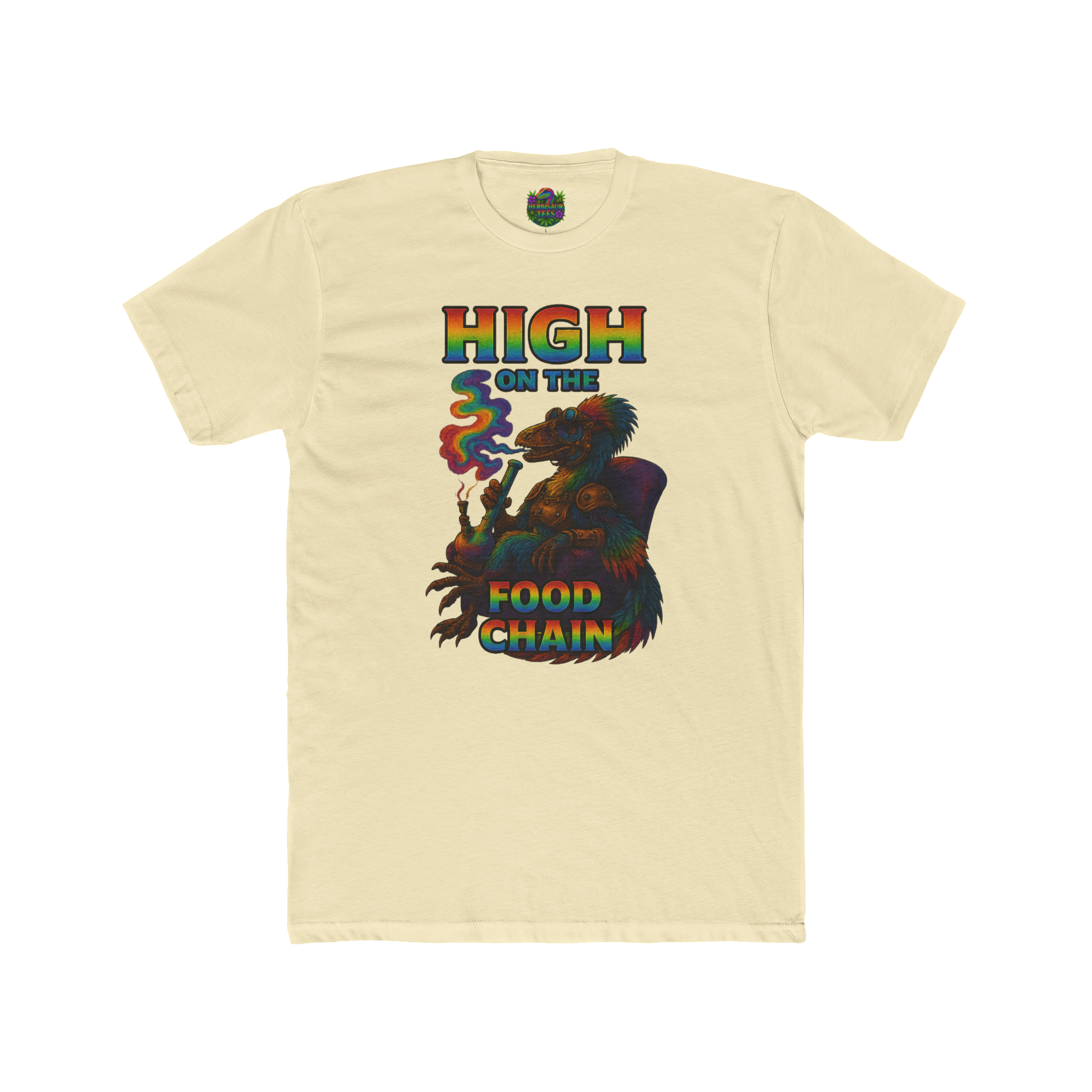 High On The Food Chain Lounging Steampunk Raptor 420 Tee | Next Level 3600 Unisex Tee