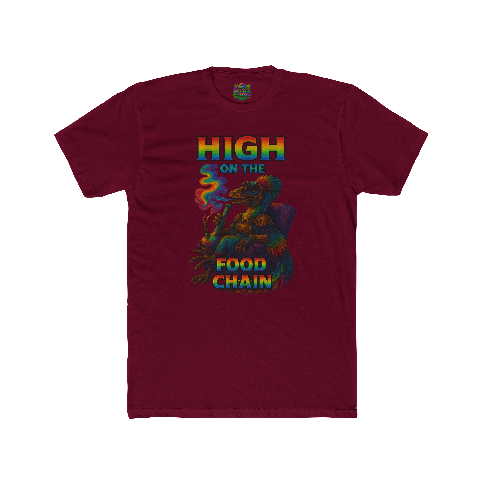 High On The Food Chain Lounging Steampunk Raptor 420 Tee | Next Level 3600 Unisex Tee