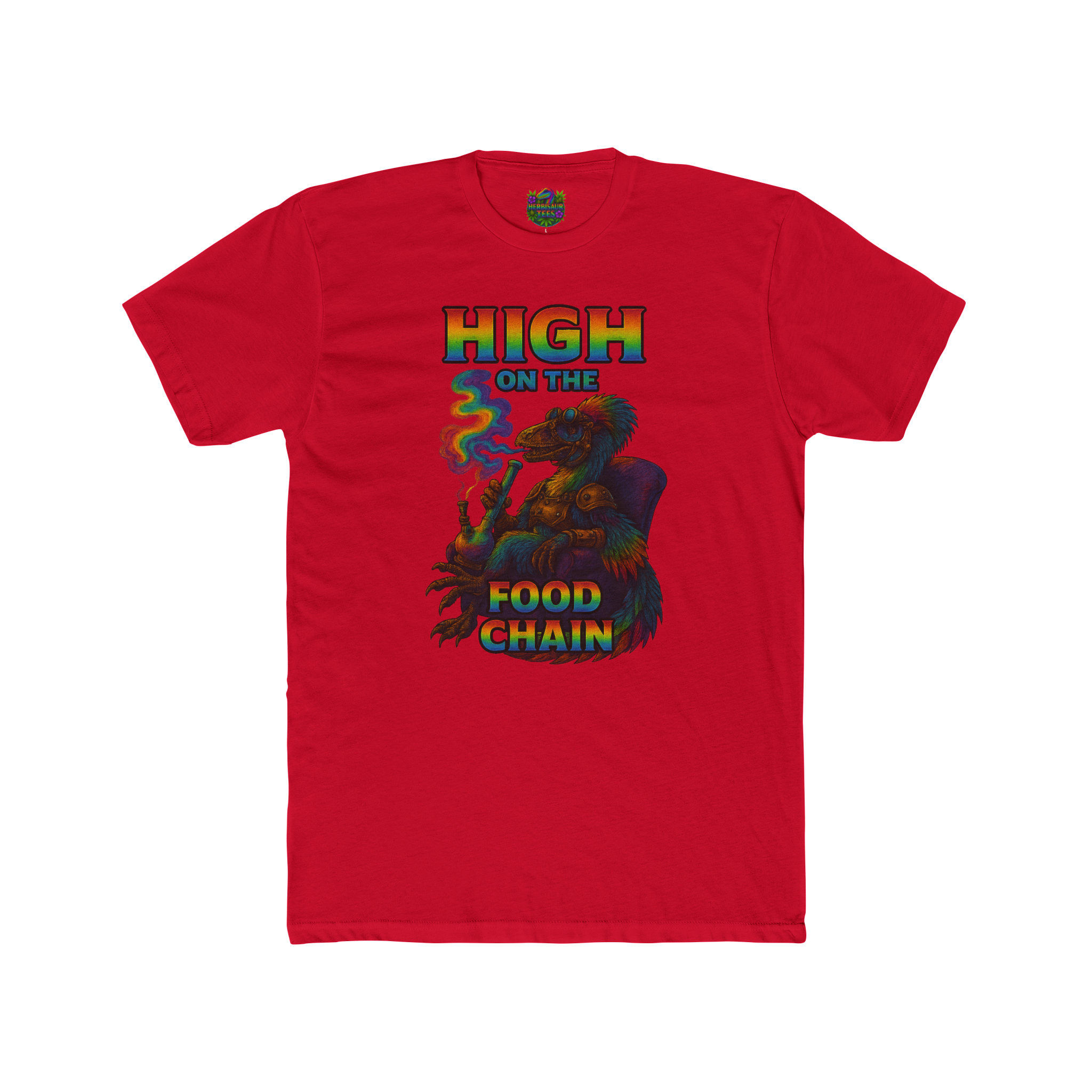 High On The Food Chain Lounging Steampunk Raptor 420 Tee | Next Level 3600 Unisex Tee