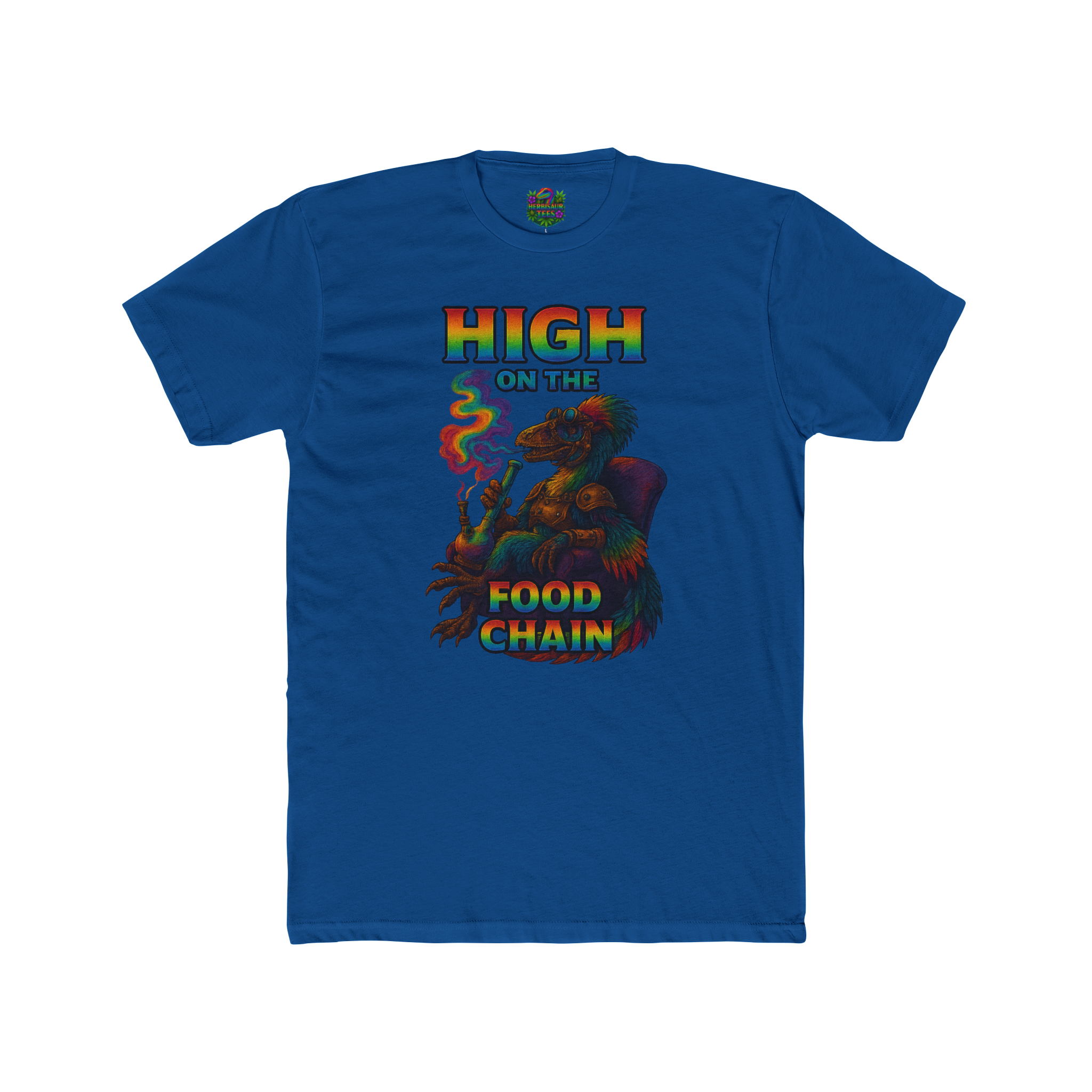 High On The Food Chain Lounging Steampunk Raptor 420 Tee | Next Level 3600 Unisex Tee
