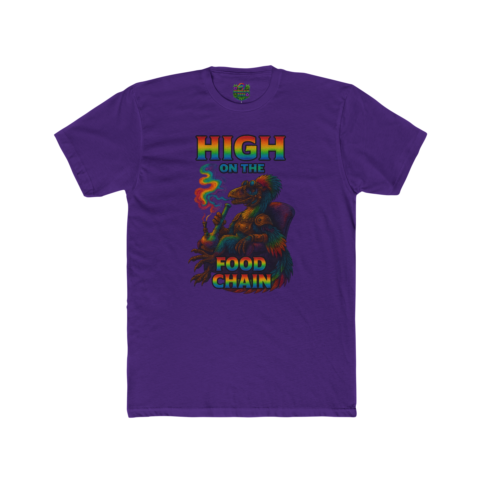 High On The Food Chain Lounging Steampunk Raptor 420 Tee | Next Level 3600 Unisex Tee