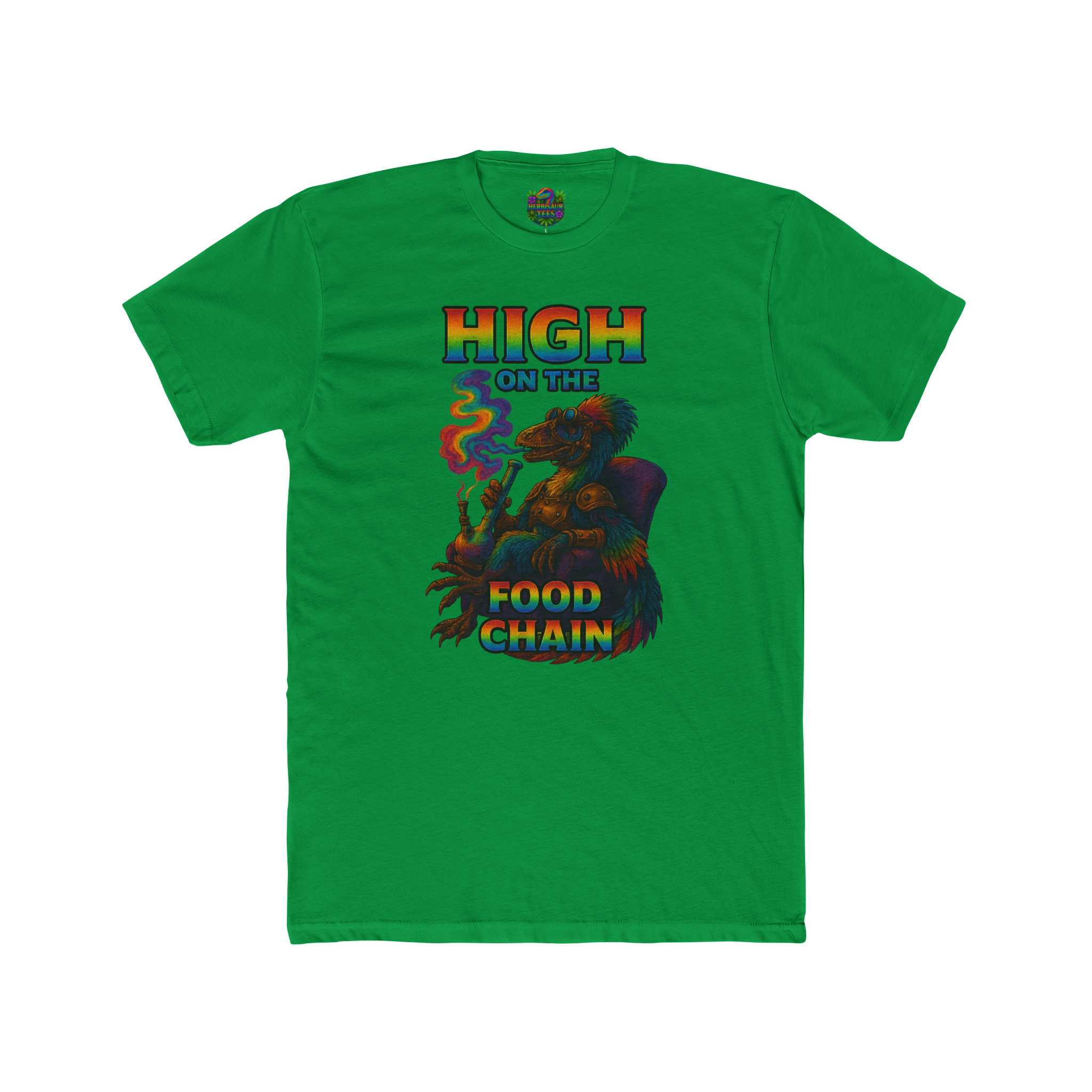 High On The Food Chain Lounging Steampunk Raptor 420 Tee | Next Level 3600 Unisex Tee