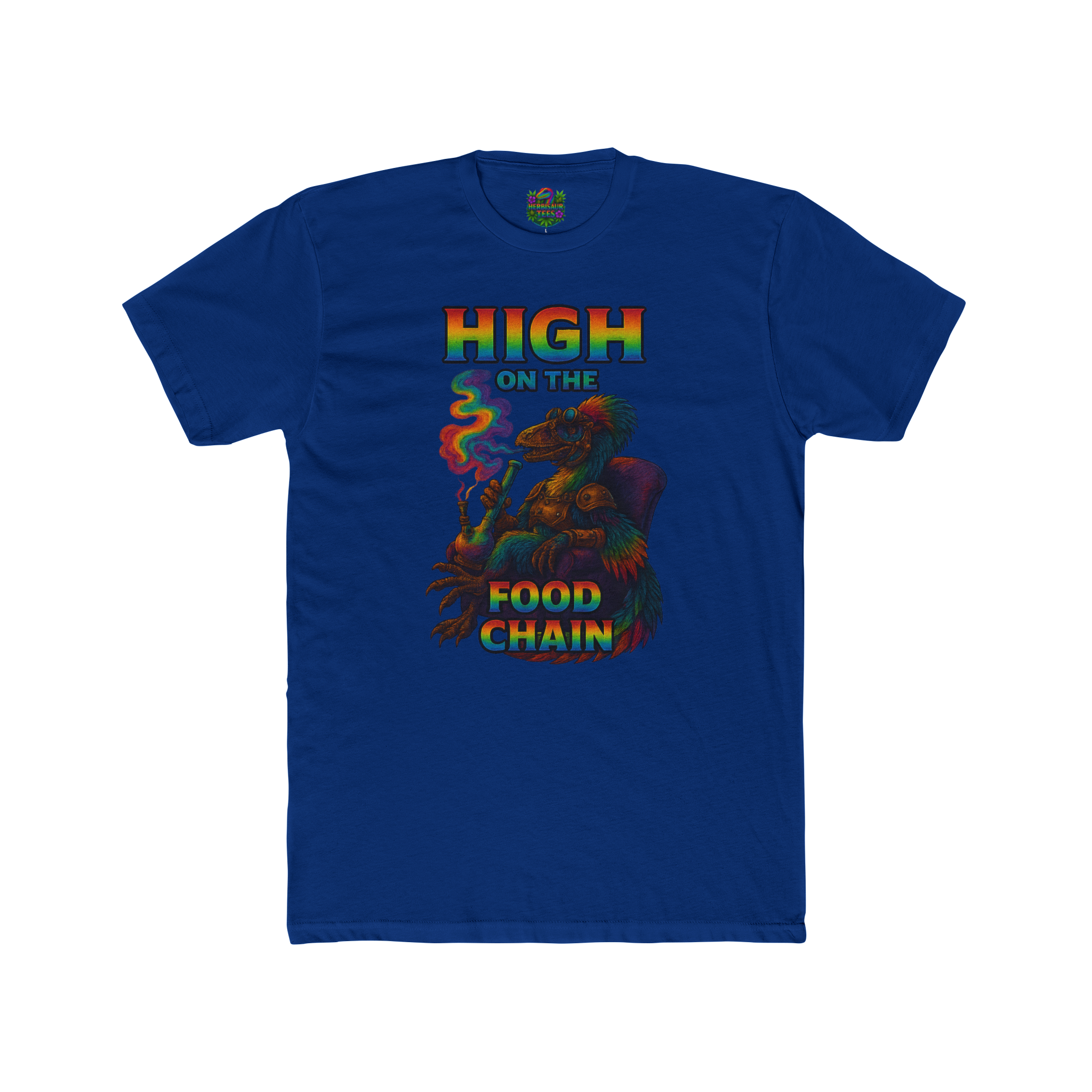 High On The Food Chain Lounging Steampunk Raptor 420 Tee | Next Level 3600 Unisex Tee
