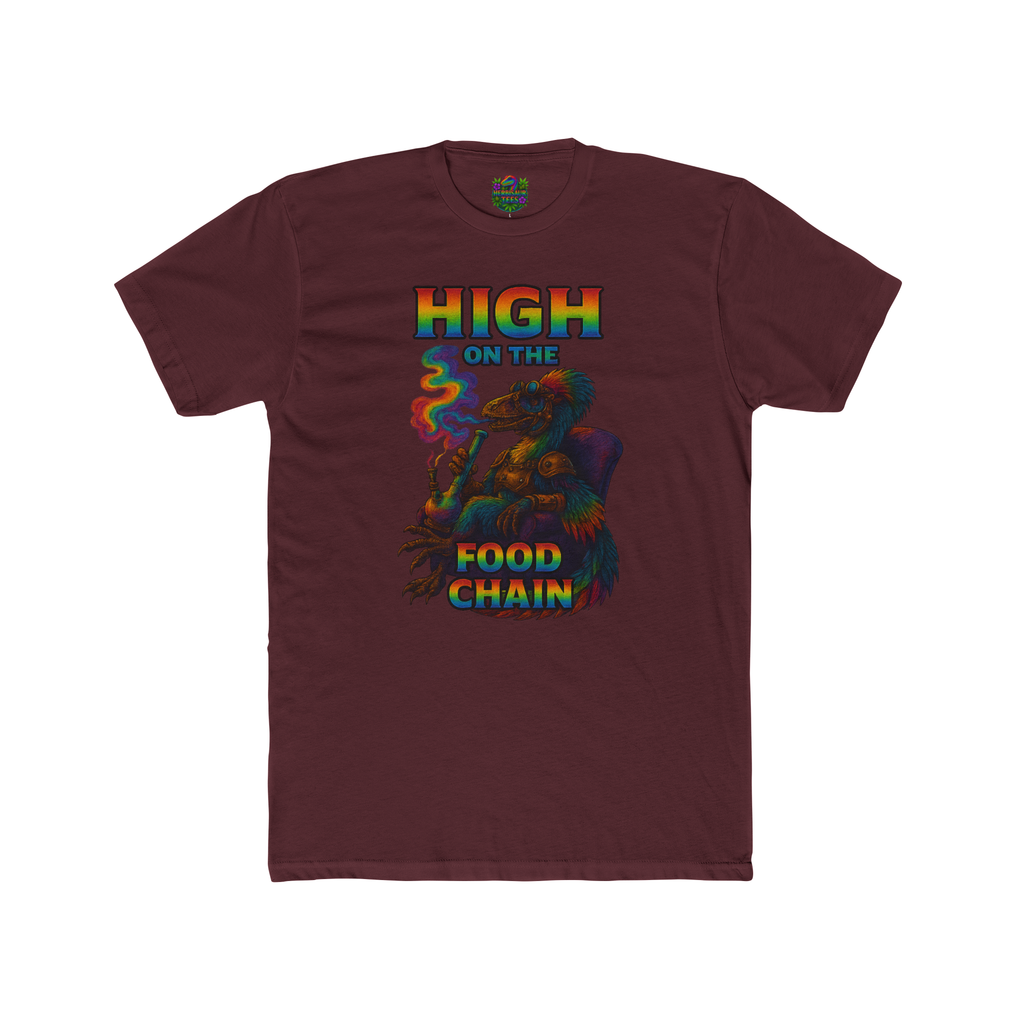 High On The Food Chain Lounging Steampunk Raptor 420 Tee | Next Level 3600 Unisex Tee