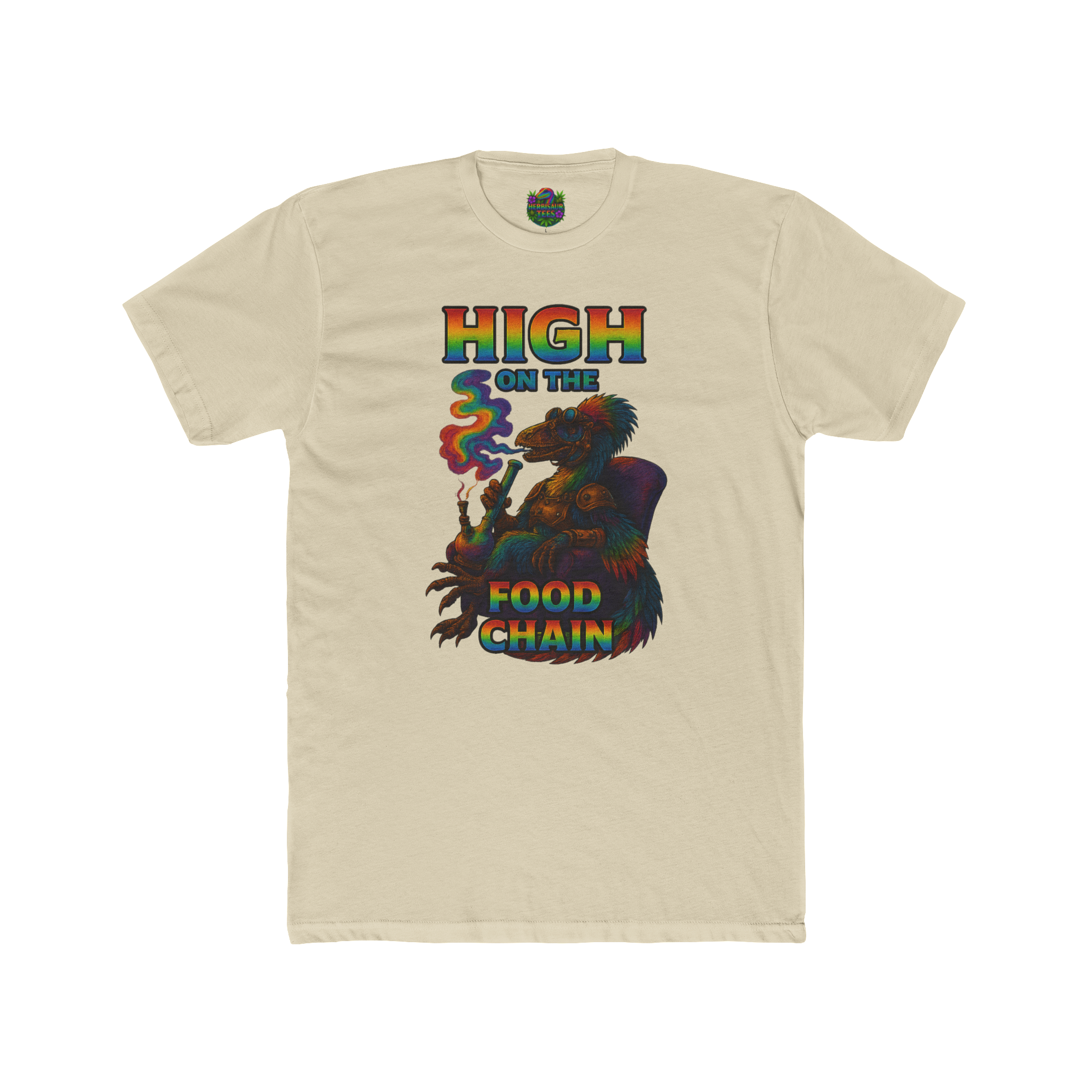 High On The Food Chain Lounging Steampunk Raptor 420 Tee | Next Level 3600 Unisex Tee
