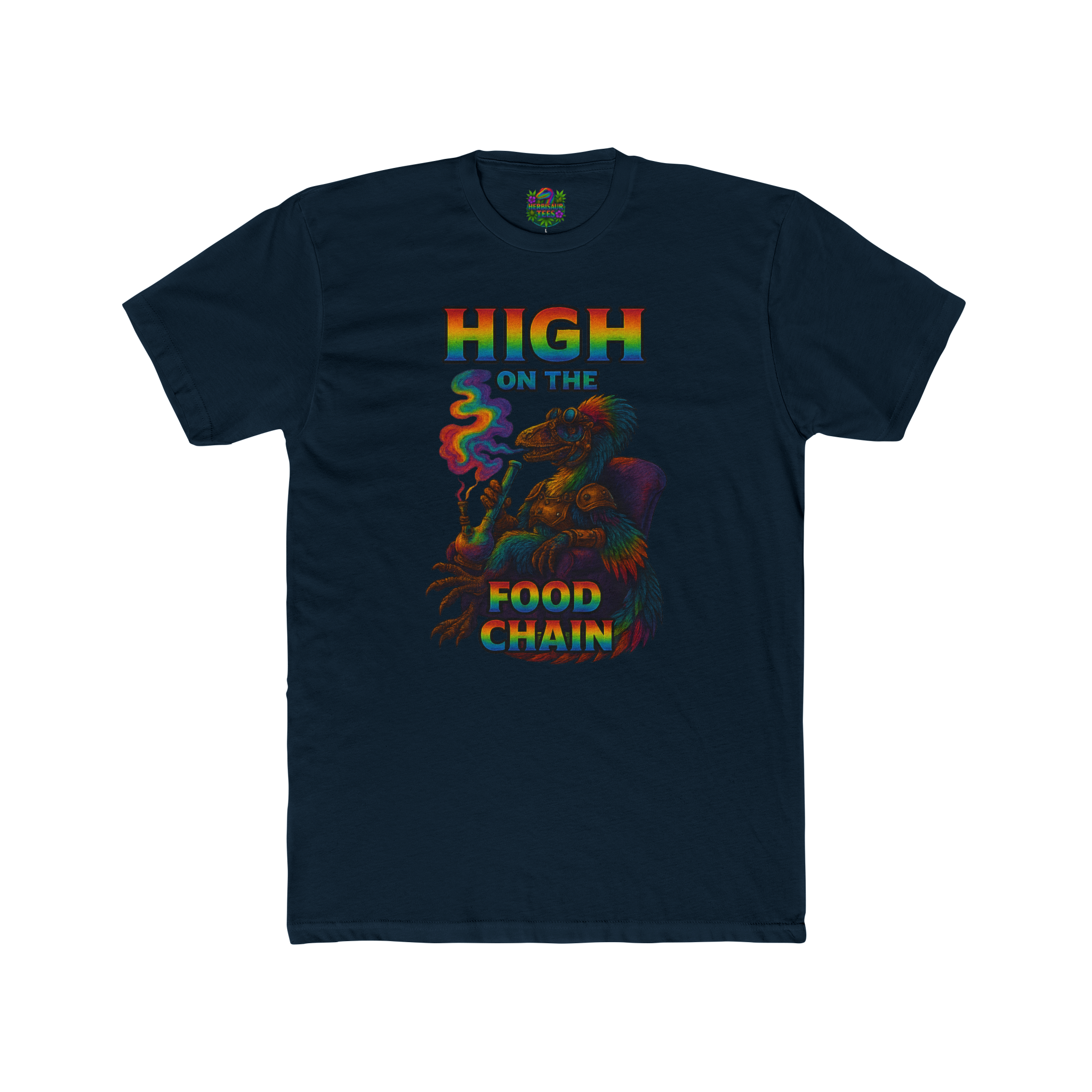 High On The Food Chain Lounging Steampunk Raptor 420 Tee | Next Level 3600 Unisex Tee