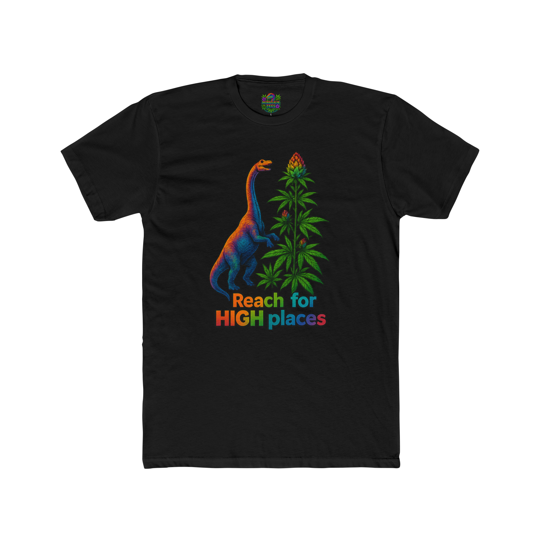 Reach for High Places Brachiosaurus 420 Tee | Next Level 3600 Unisex Cotton Tee (18+)