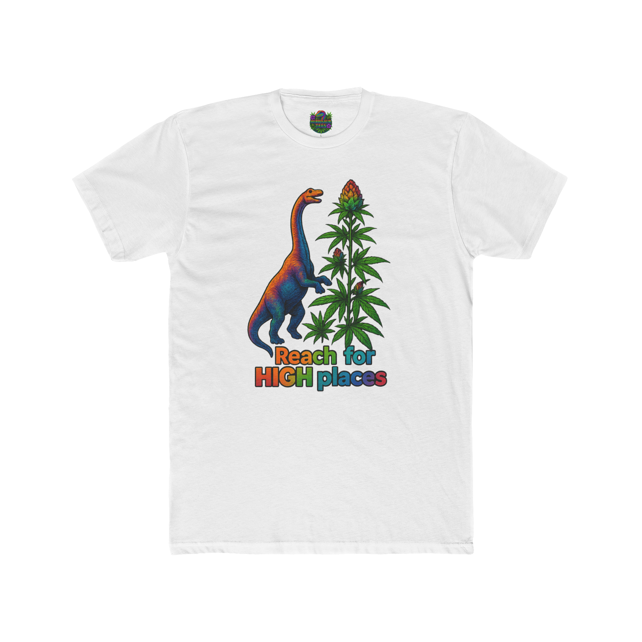 Reach for High Places Brachiosaurus 420 Tee | Next Level 3600 Unisex Cotton Tee (18+)