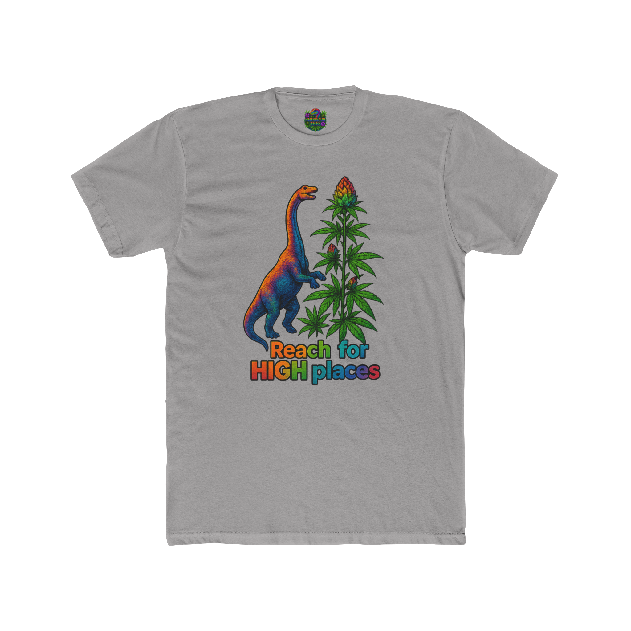 Reach for High Places Brachiosaurus 420 Tee | Next Level 3600 Unisex Cotton Tee (18+)