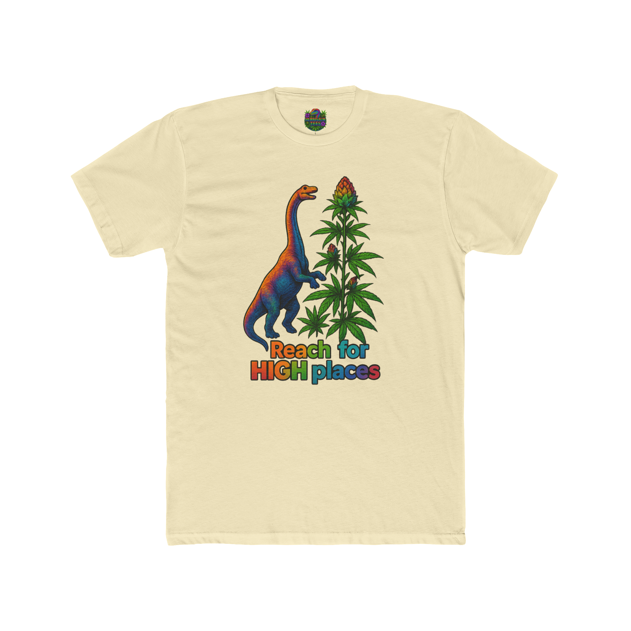Reach for High Places Brachiosaurus 420 Tee | Next Level 3600 Unisex Cotton Tee (18+)