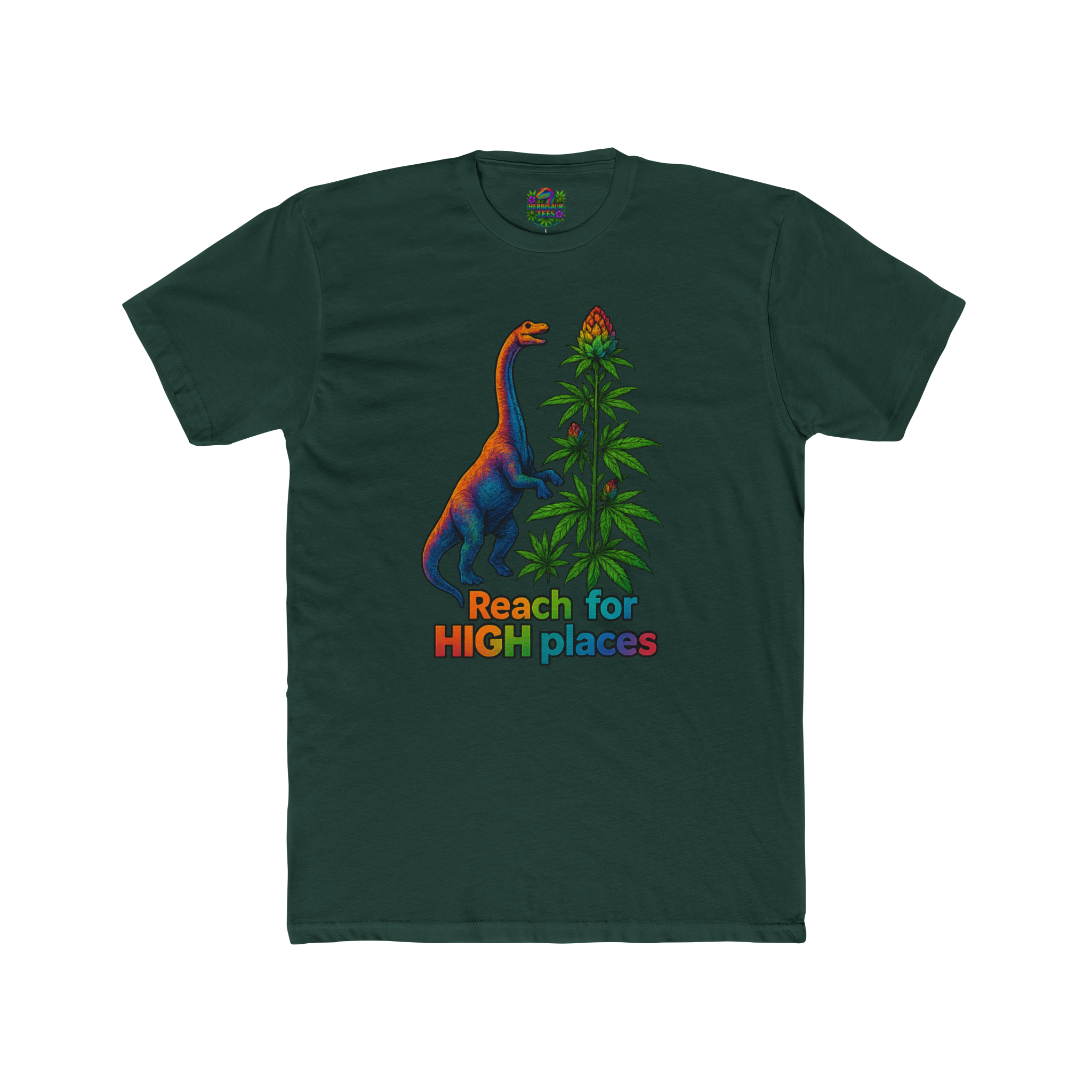 Reach for High Places Brachiosaurus 420 Tee | Next Level 3600 Unisex Cotton Tee (18+)