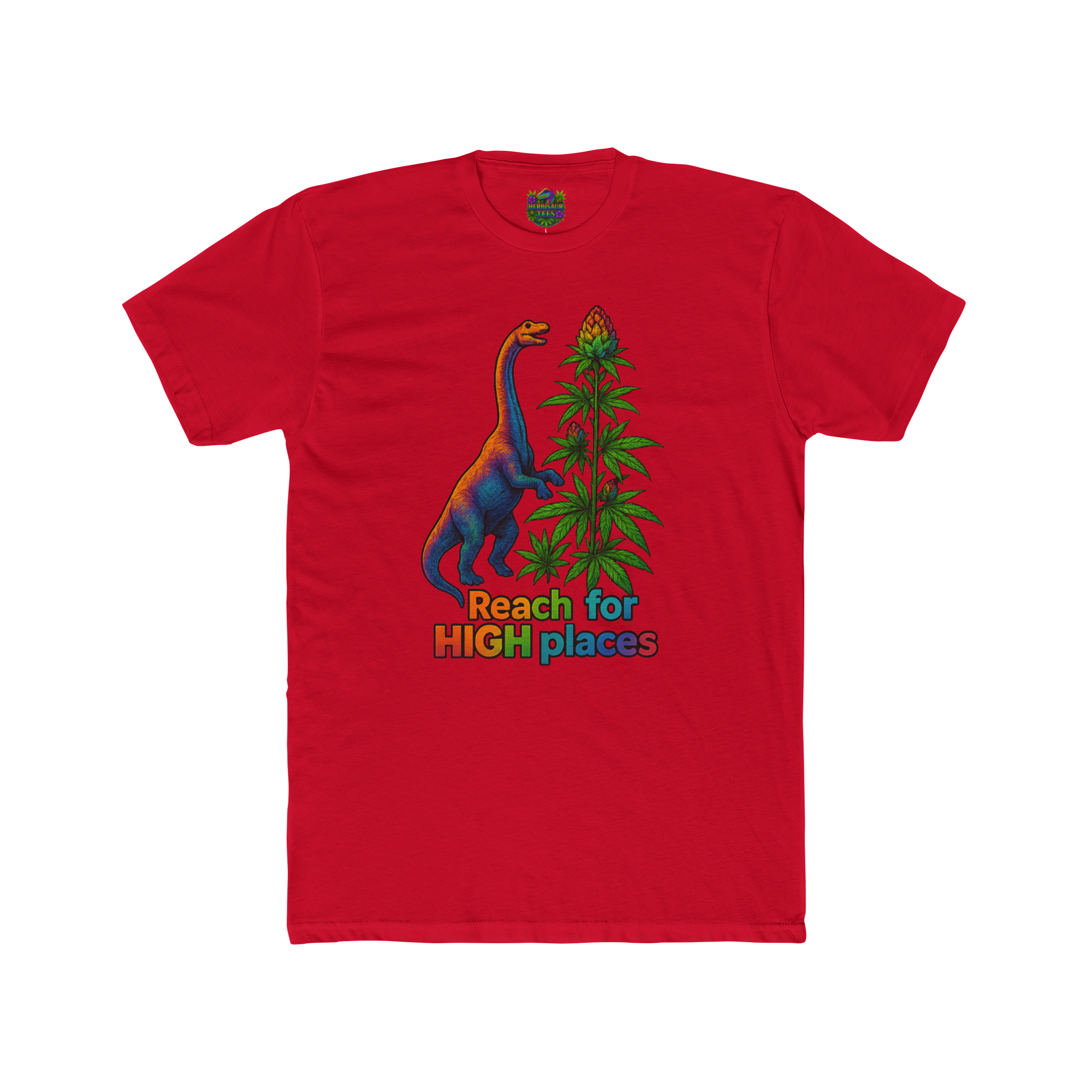 Reach for High Places Brachiosaurus 420 Tee | Next Level 3600 Unisex Cotton Tee (18+)