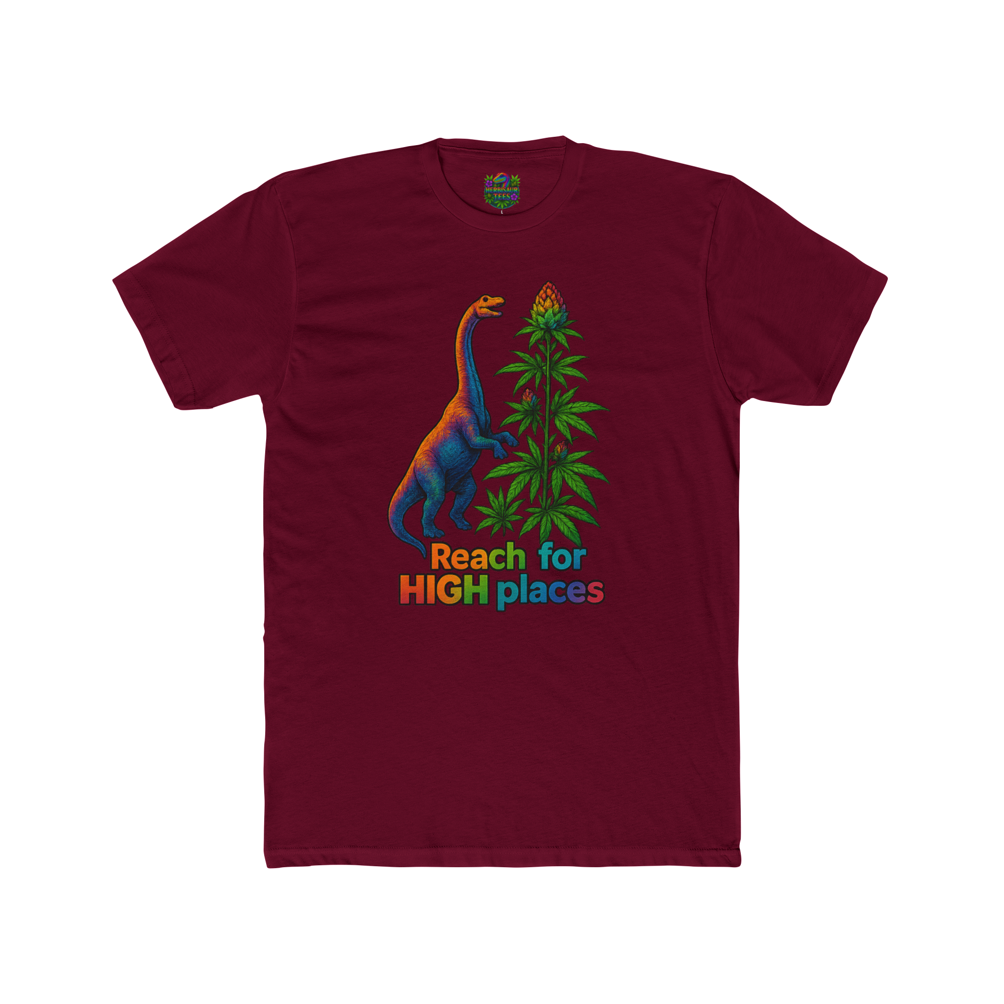 Reach for High Places Brachiosaurus 420 Tee | Next Level 3600 Unisex Cotton Tee (18+)