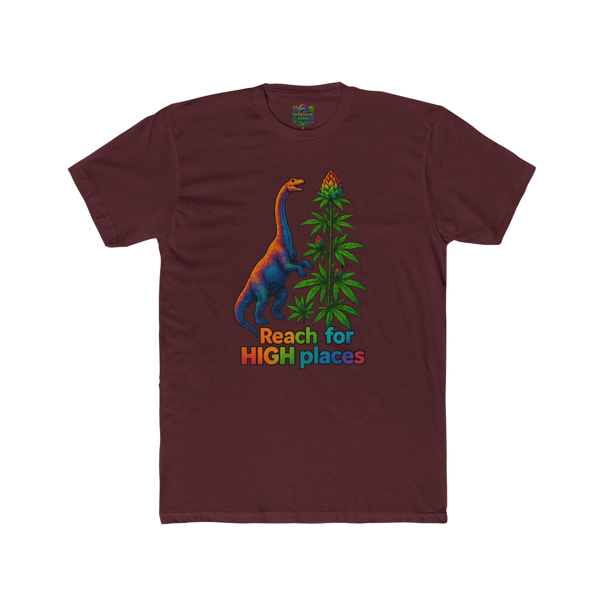 Reach for High Places Brachiosaurus 420 Tee | Next Level 3600 Unisex Cotton Tee (18+)