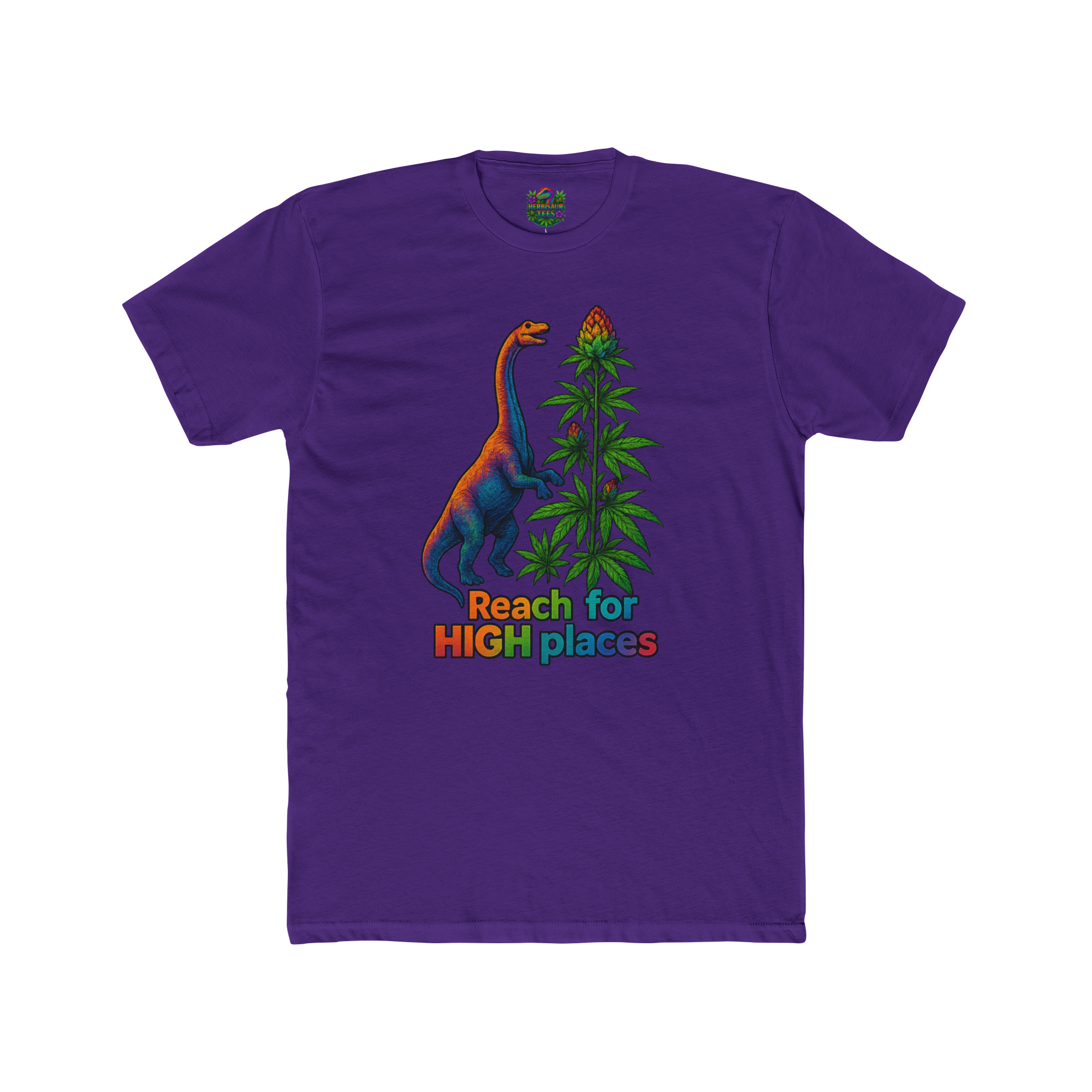 Reach for High Places Brachiosaurus 420 Tee | Next Level 3600 Unisex Cotton Tee (18+)