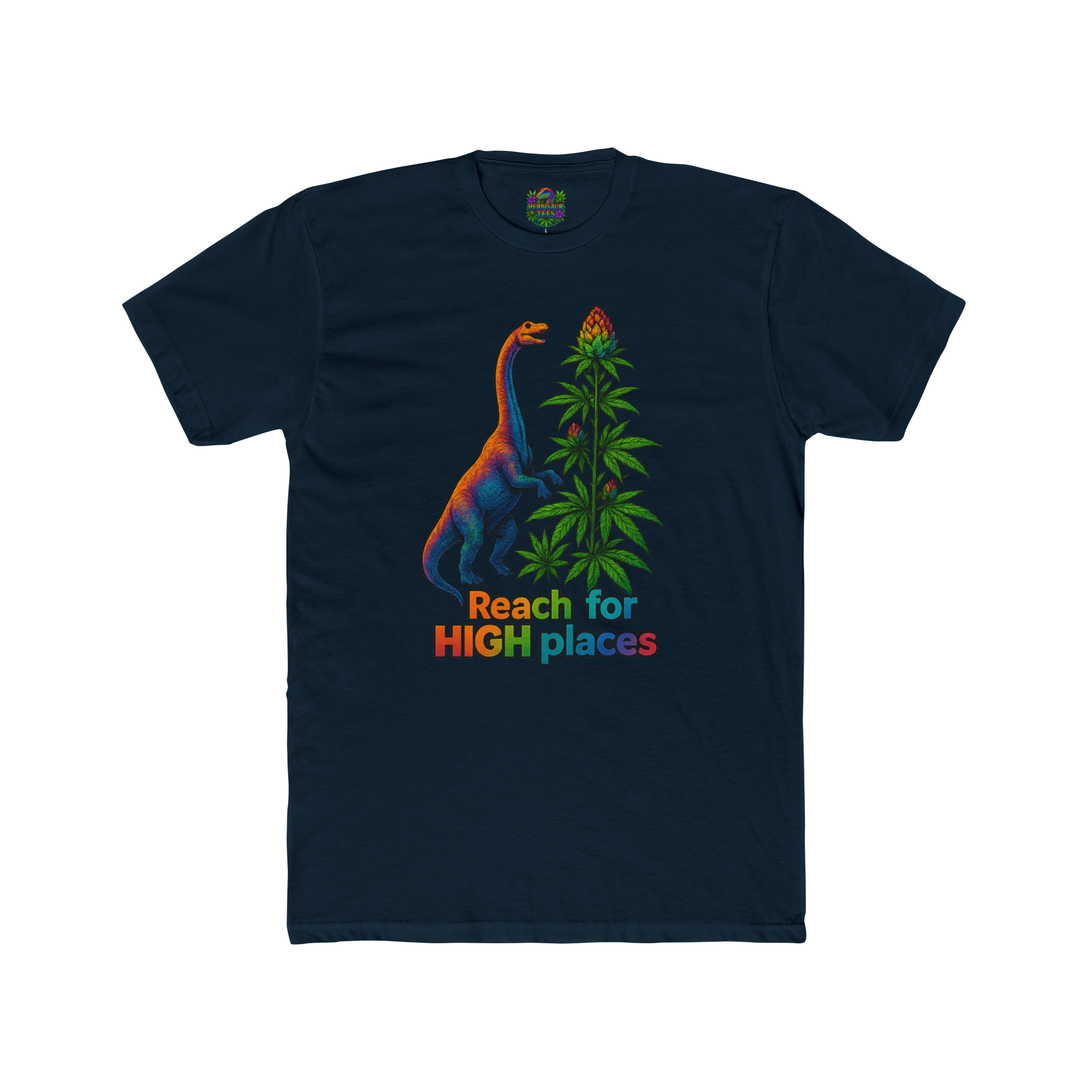 Reach for High Places Brachiosaurus 420 Tee | Next Level 3600 Unisex Cotton Tee (18+)