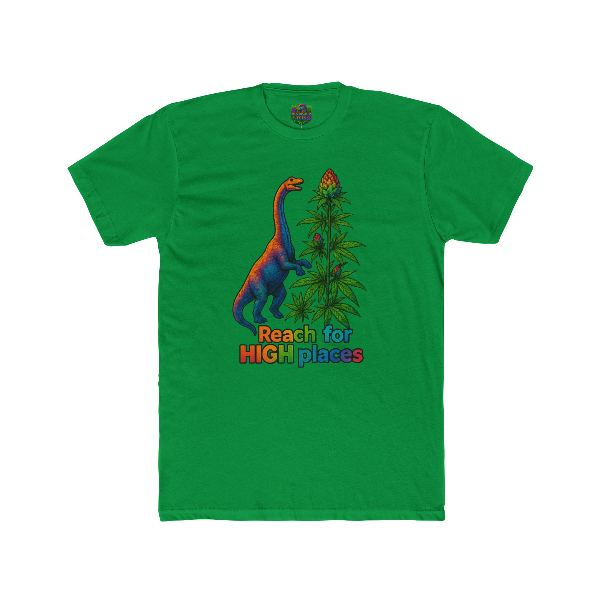 Reach for High Places Brachiosaurus 420 Tee | Next Level 3600 Unisex Cotton Tee (18+)