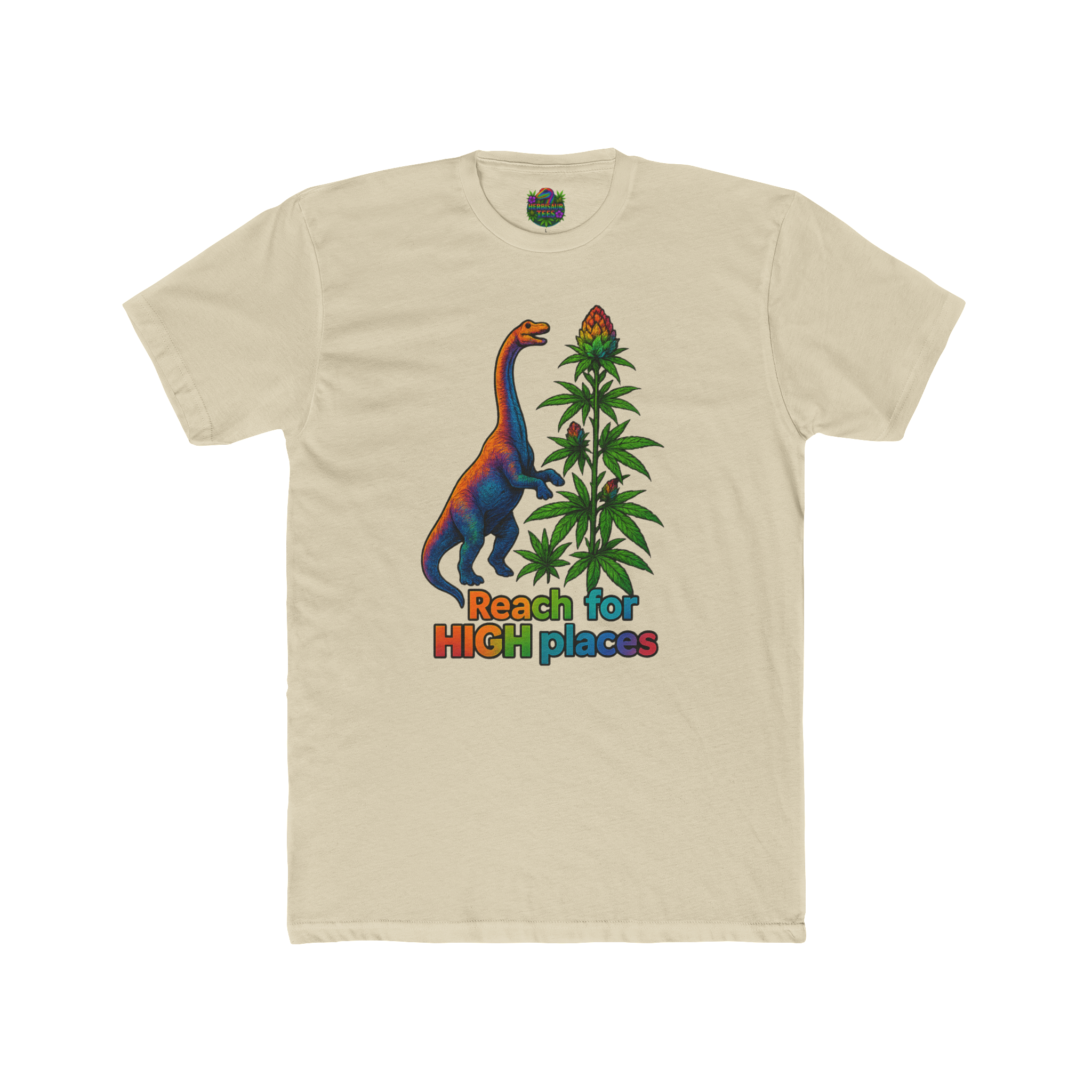 Reach for High Places Brachiosaurus 420 Tee | Next Level 3600 Unisex Cotton Tee (18+)