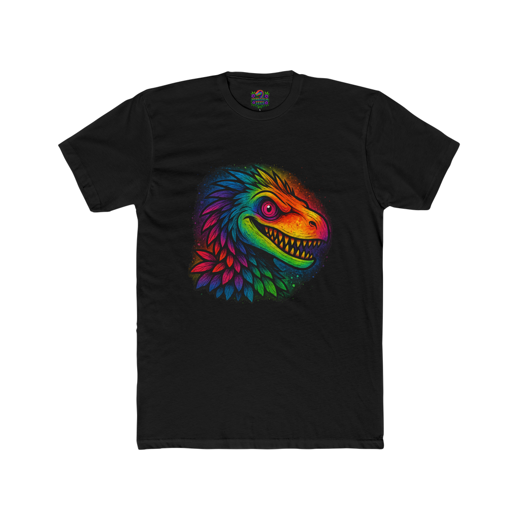 Sneering Rainbow Raptor Tee | Next Level 3600 Unisex Cotton Tee