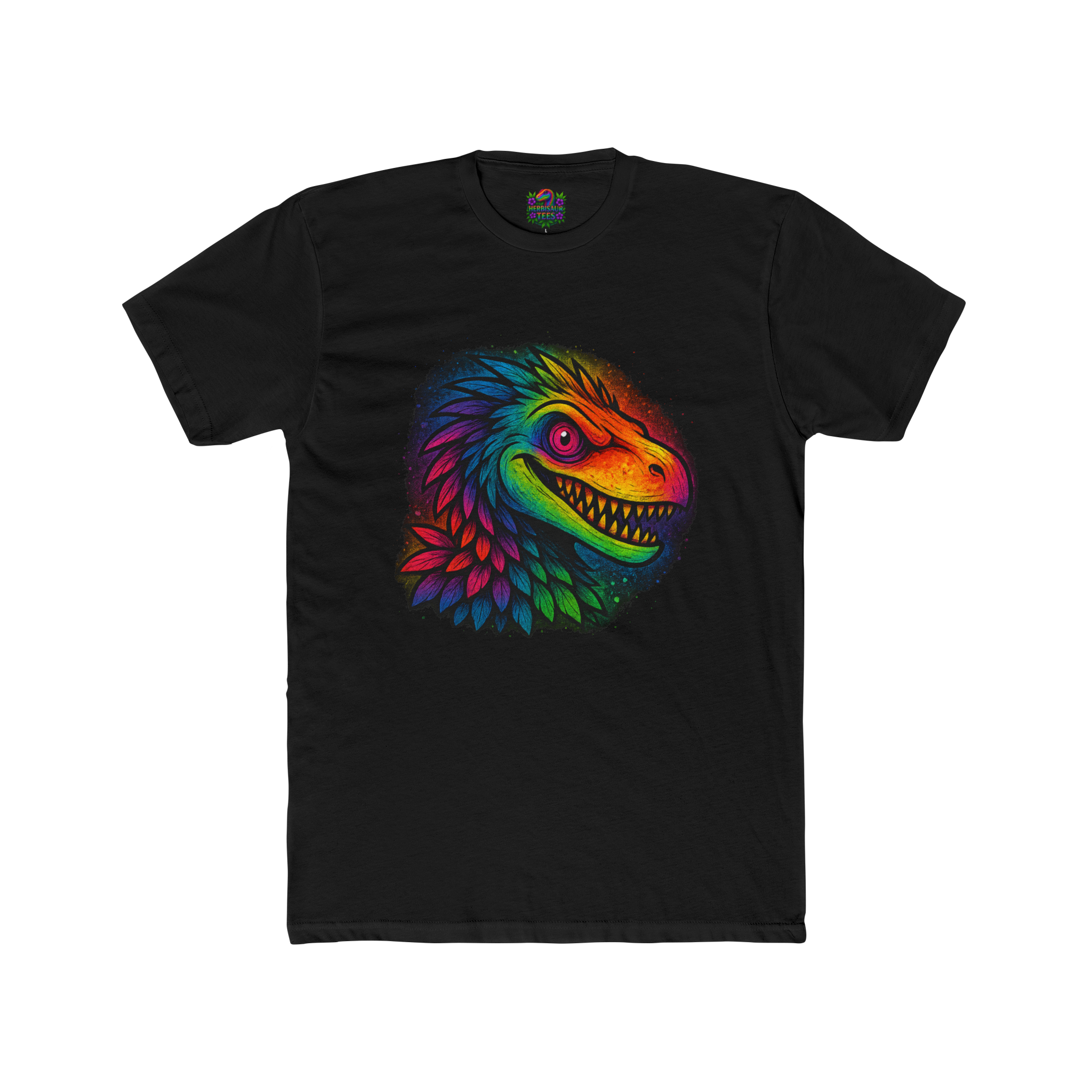 Sneering Rainbow Raptor Tee | Next Level 3600 Unisex Cotton Tee