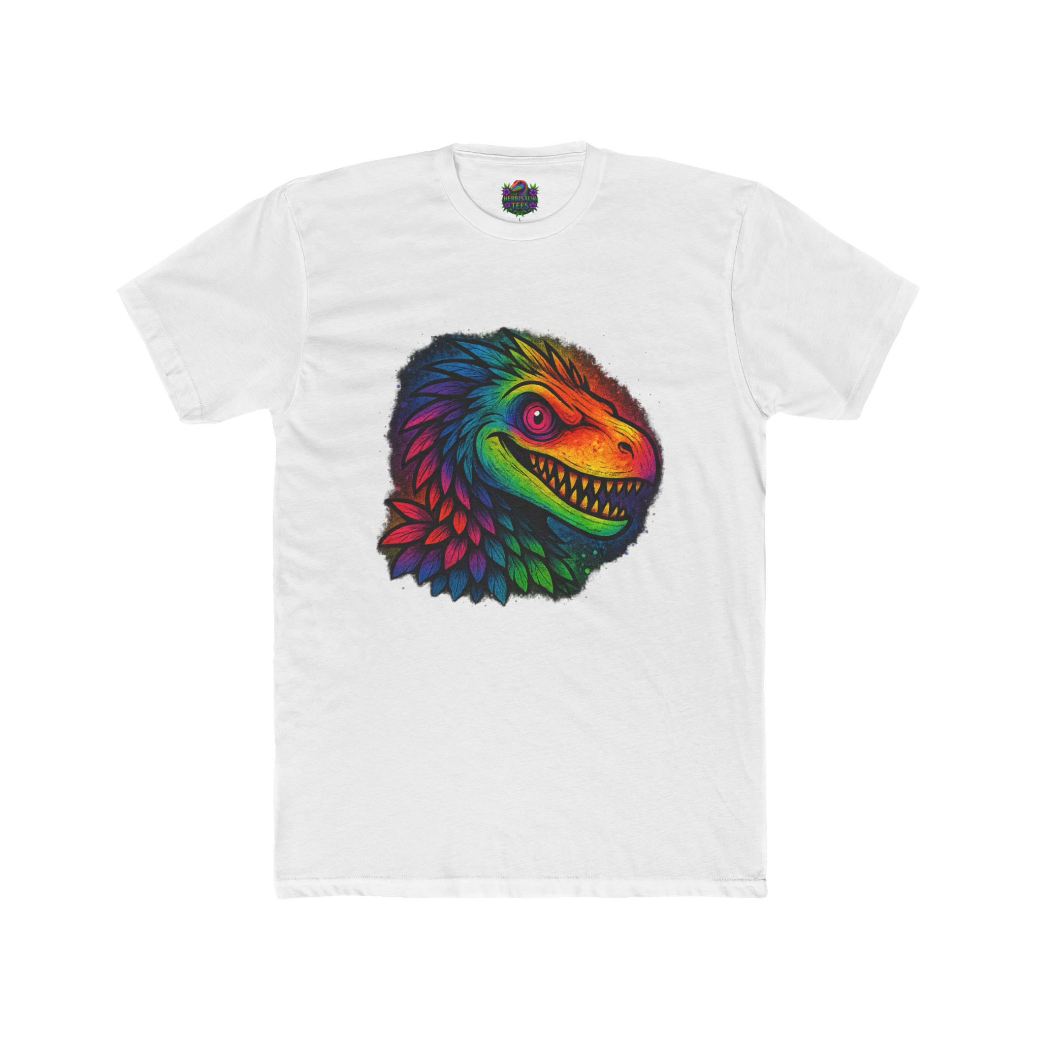 Sneering Rainbow Raptor Tee | Next Level 3600 Unisex Cotton Tee