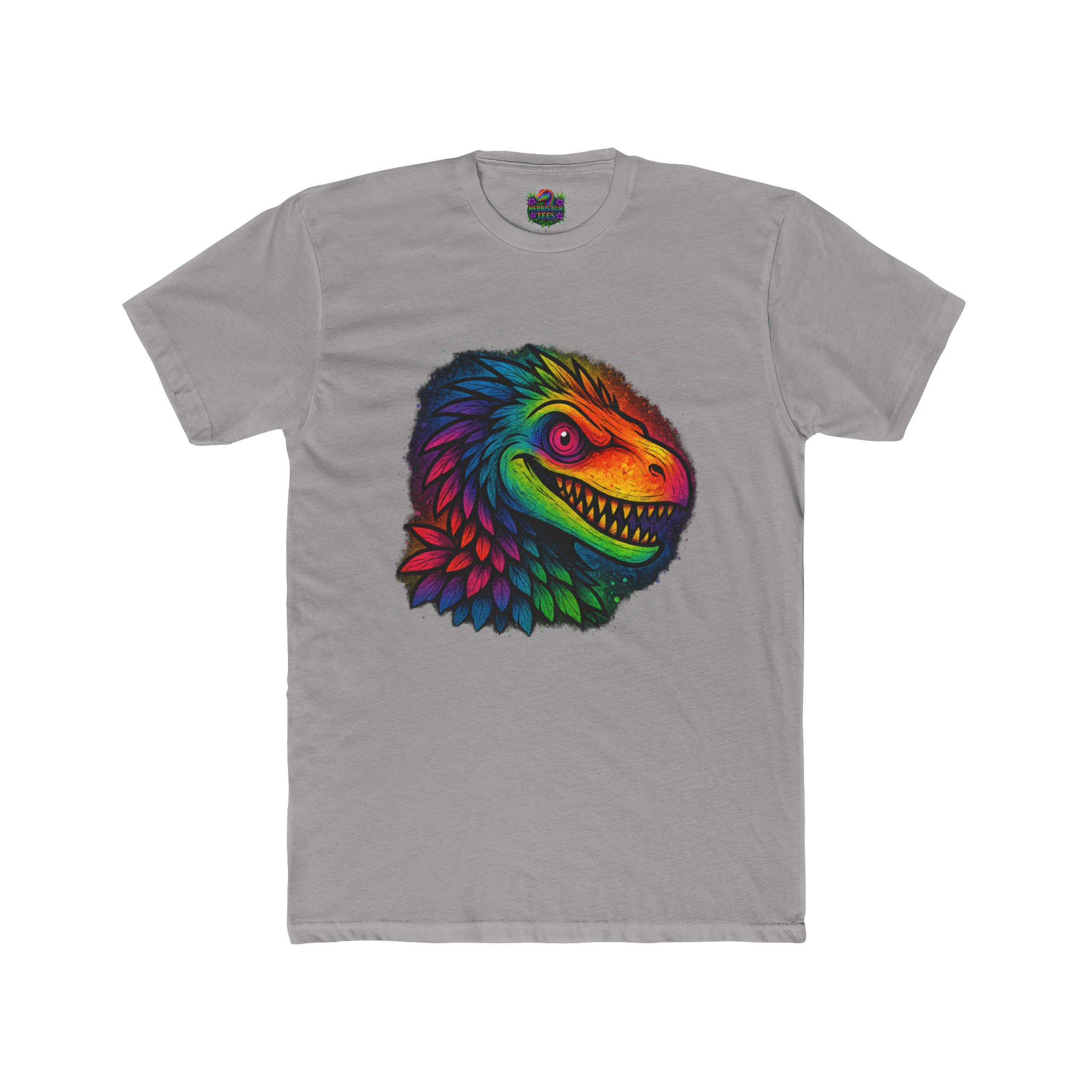 Sneering Rainbow Raptor Tee | Next Level 3600 Unisex Cotton Tee