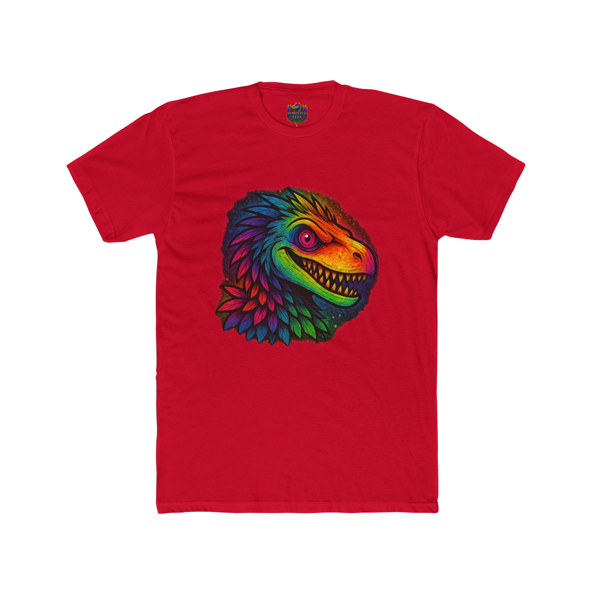 Sneering Rainbow Raptor Tee | Next Level 3600 Unisex Cotton Tee