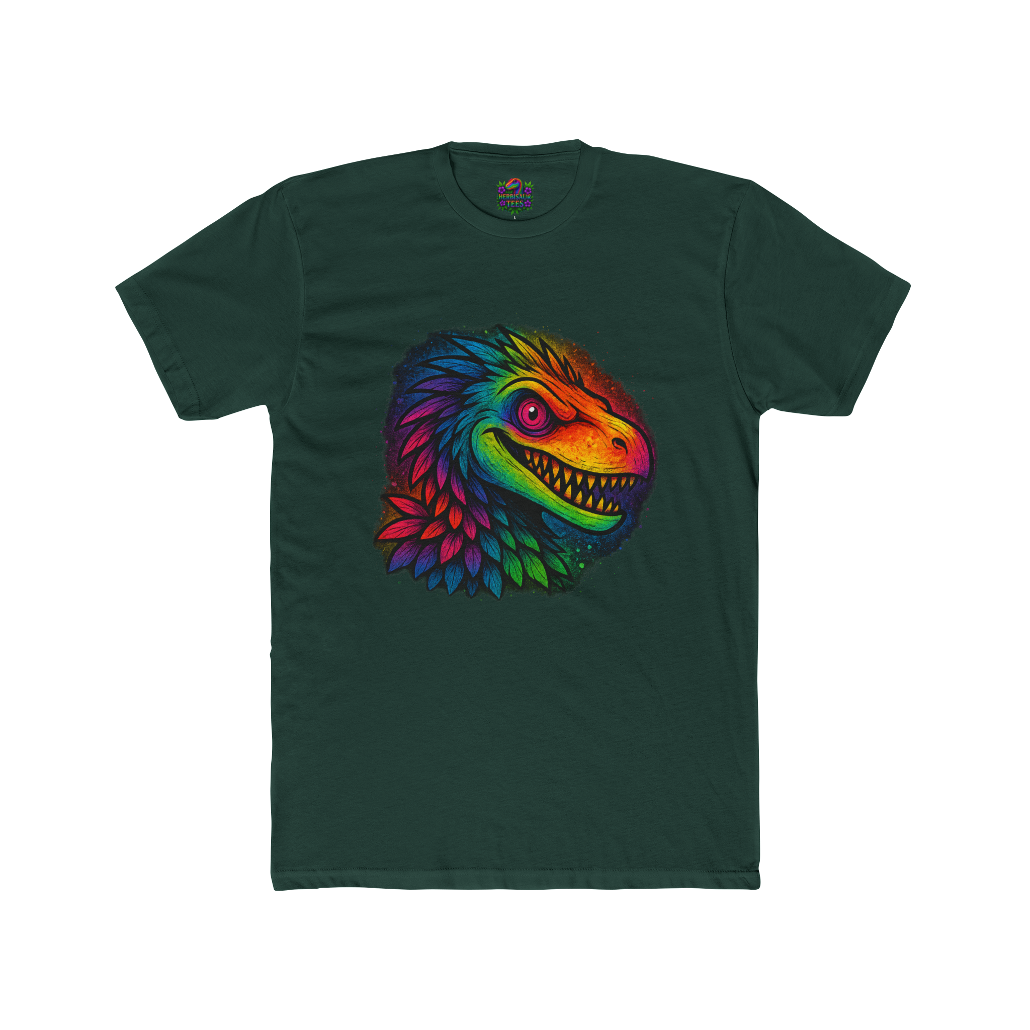 Sneering Rainbow Raptor Tee | Next Level 3600 Unisex Cotton Tee