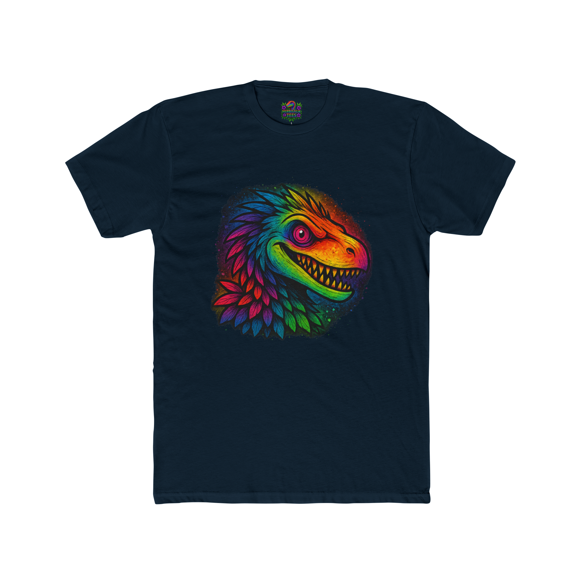 Sneering Rainbow Raptor Tee | Next Level 3600 Unisex Cotton Tee