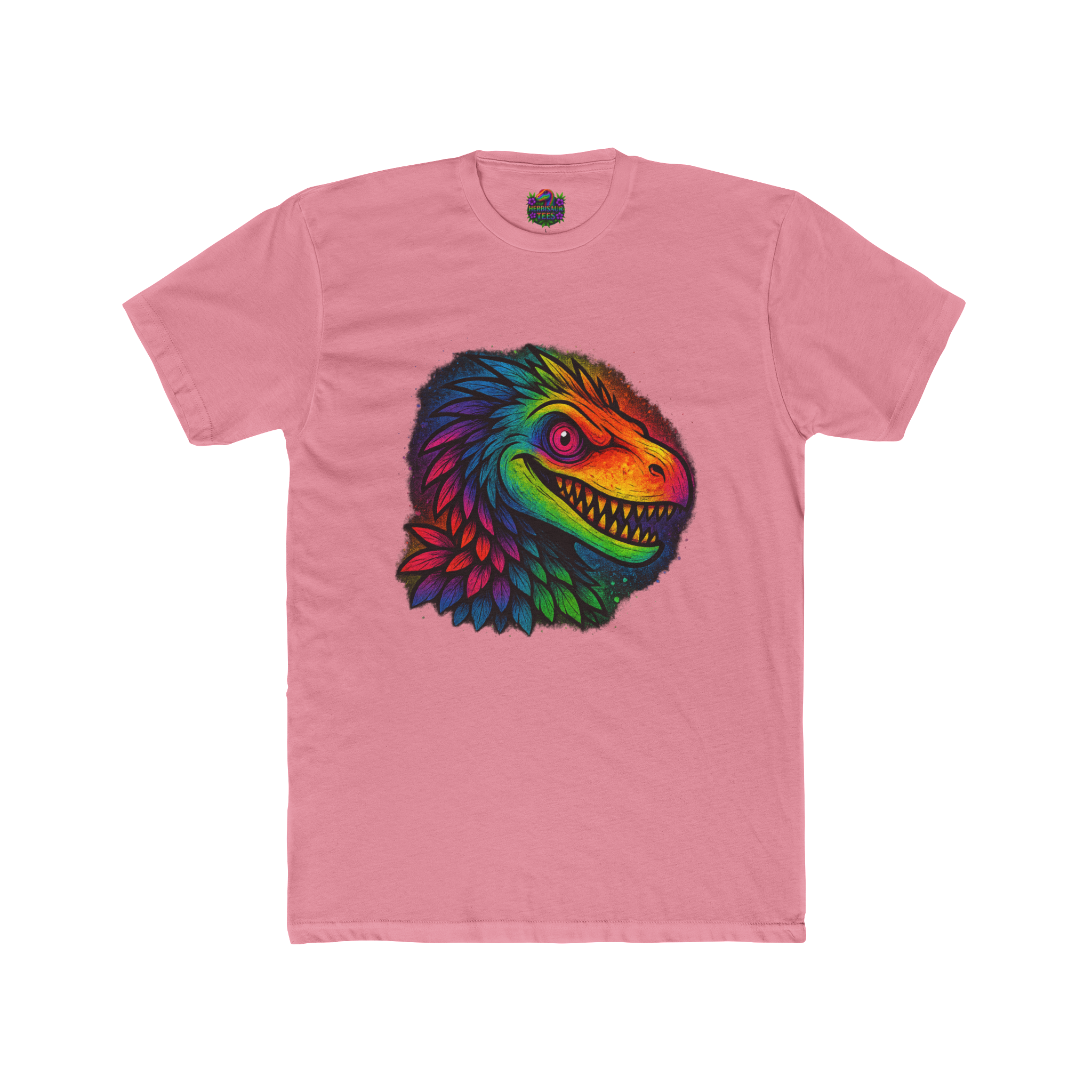 Sneering Rainbow Raptor Tee | Next Level 3600 Unisex Cotton Tee
