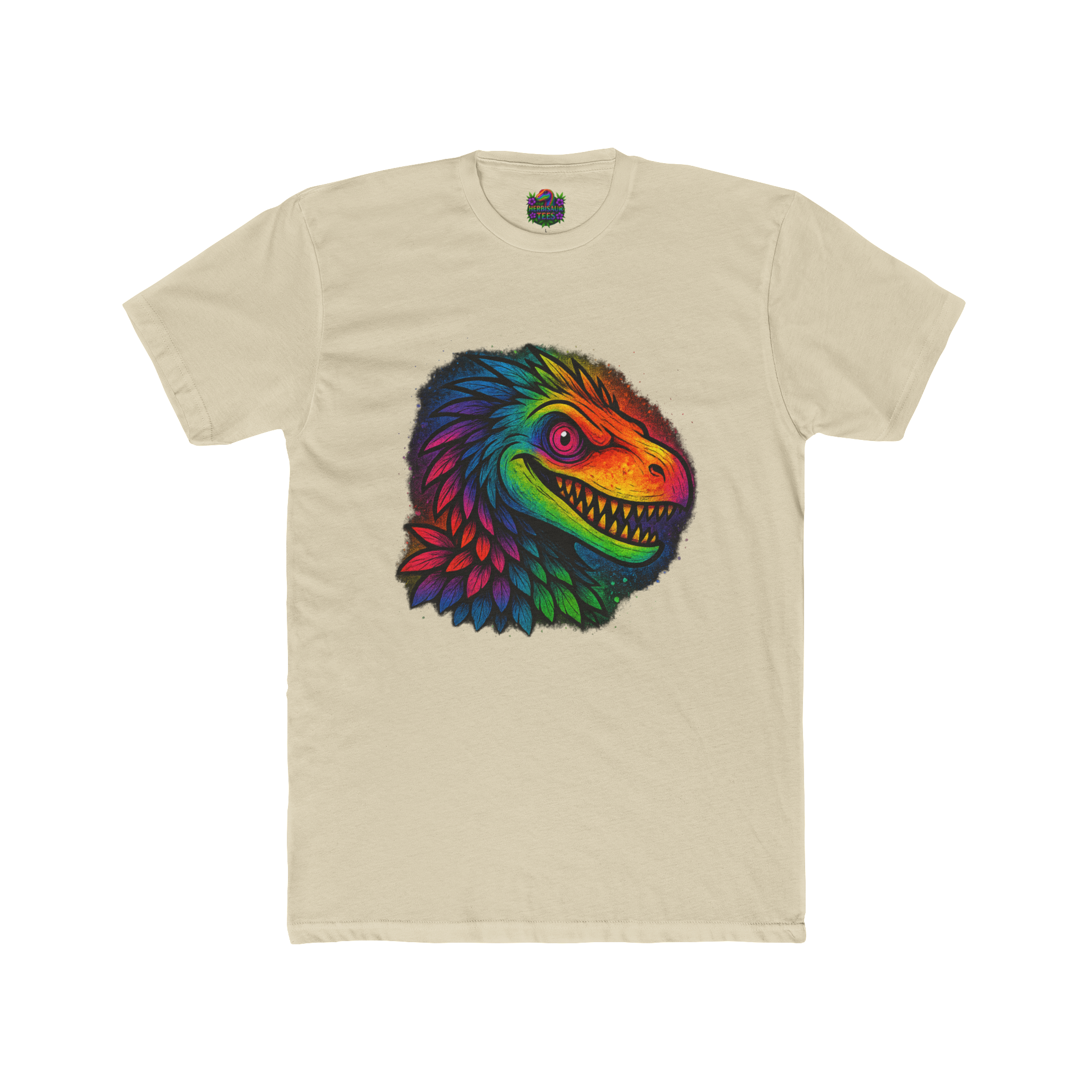 Sneering Rainbow Raptor Tee | Next Level 3600 Unisex Cotton Tee