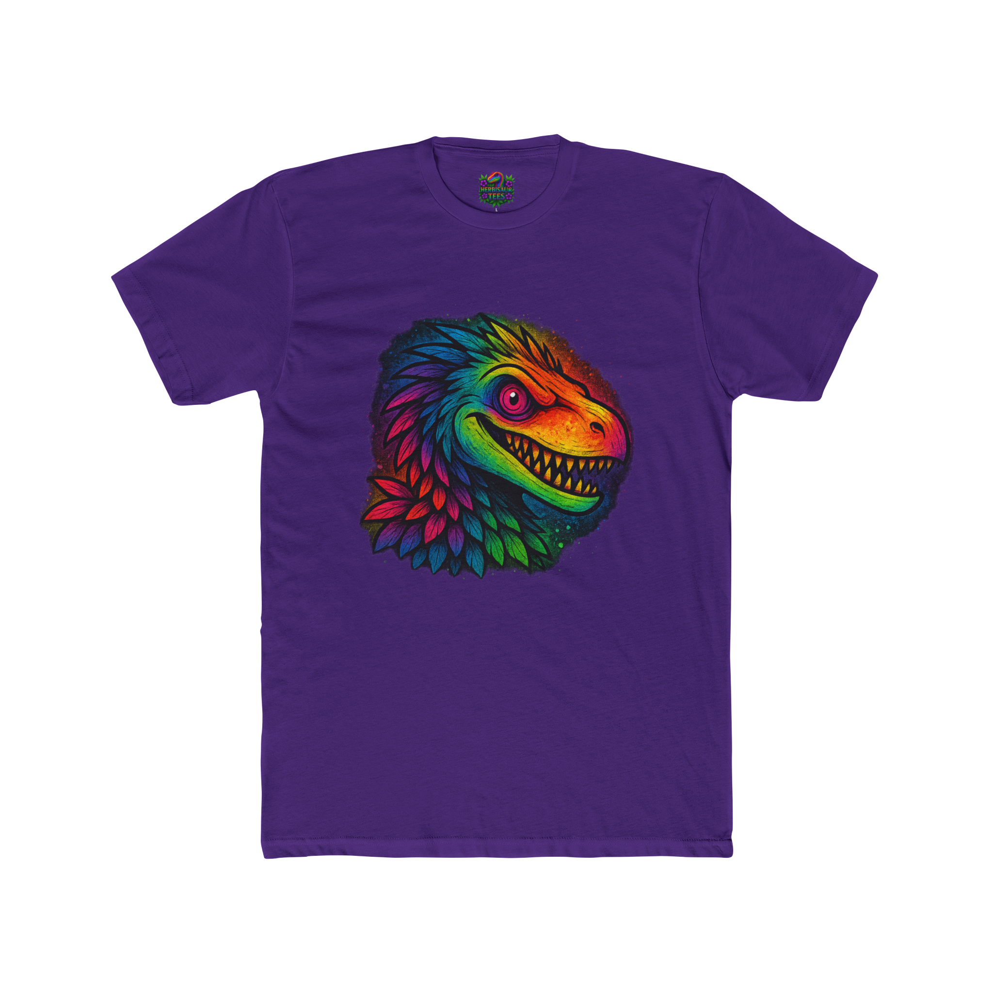 Sneering Rainbow Raptor Tee | Next Level 3600 Unisex Cotton Tee