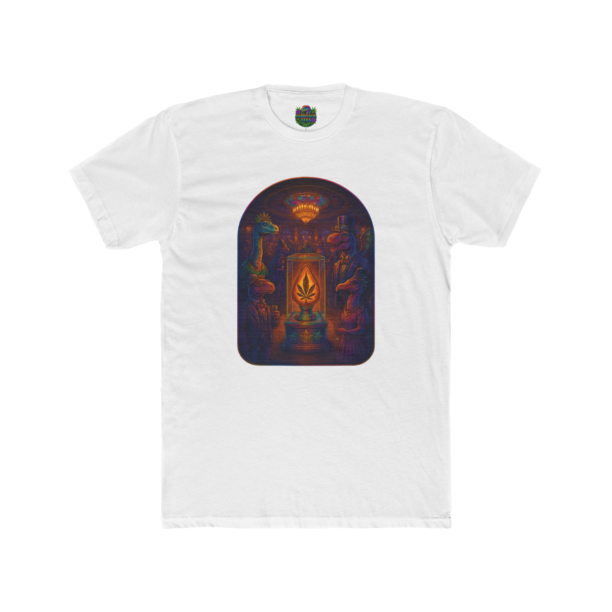 Colorful Dapper Dinos' Club 420 Tee | Next Level 3600 Unisex Cotton Tee (18+)