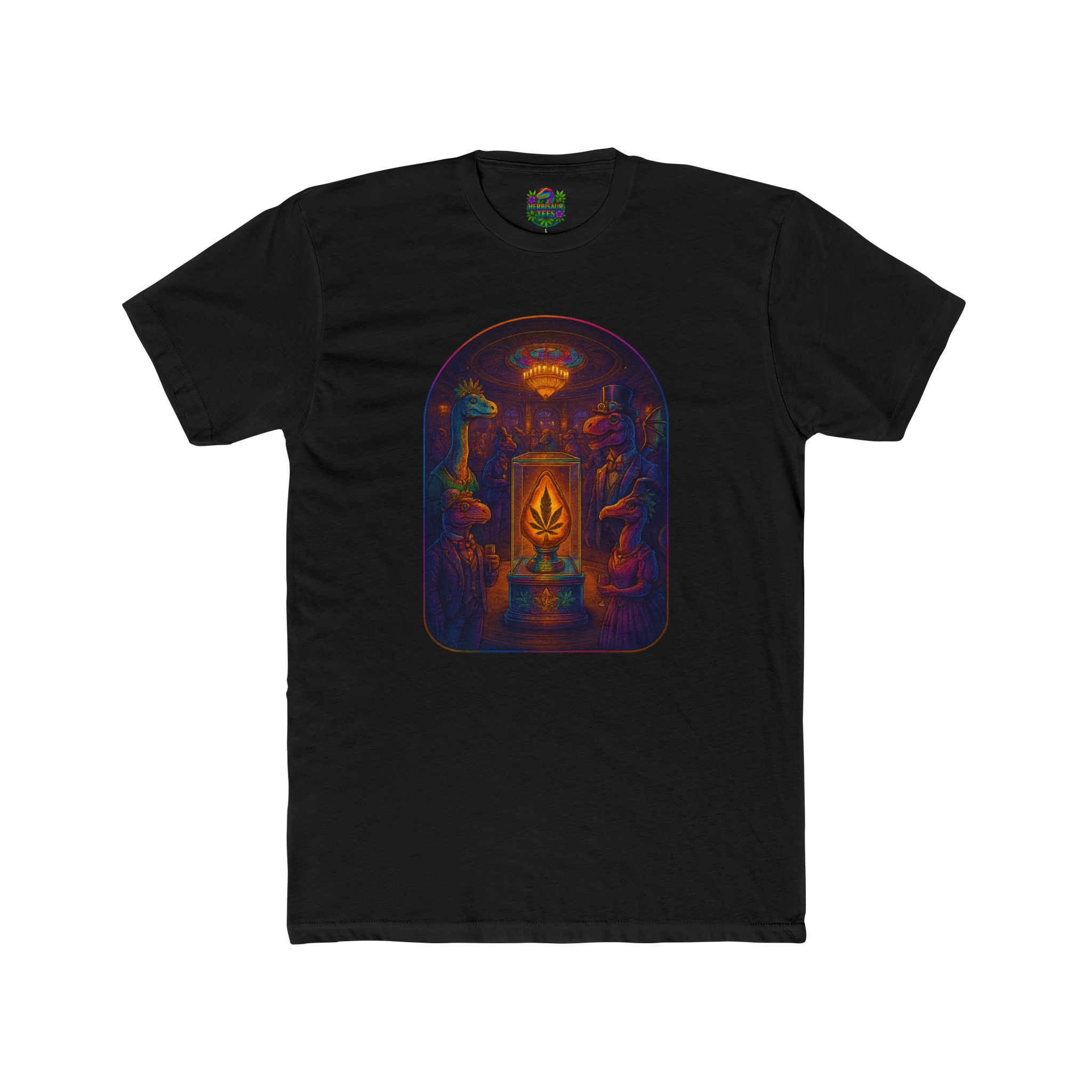 Colorful Dapper Dinos' Club 420 Tee | Next Level 3600 Unisex Cotton Tee (18+)