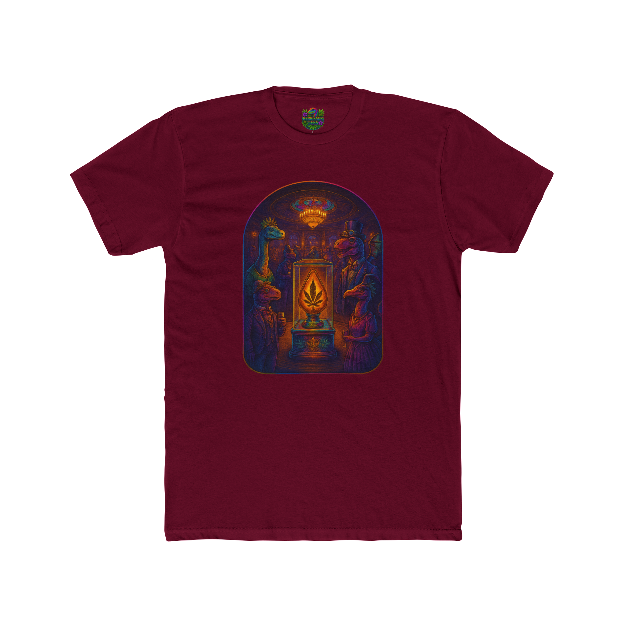 Colorful Dapper Dinos' Club 420 Tee | Next Level 3600 Unisex Cotton Tee (18+)
