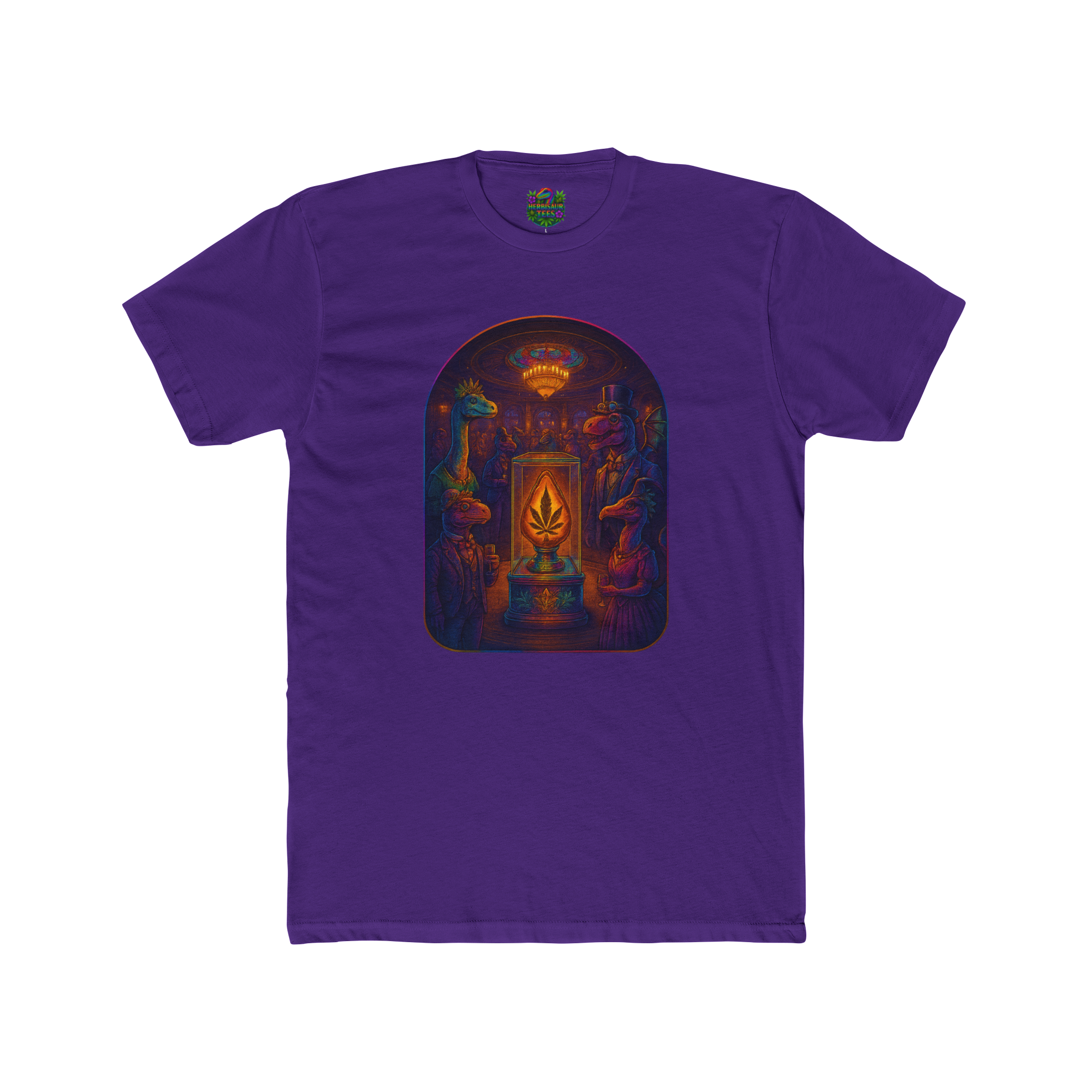 Colorful Dapper Dinos' Club 420 Tee | Next Level 3600 Unisex Cotton Tee (18+)