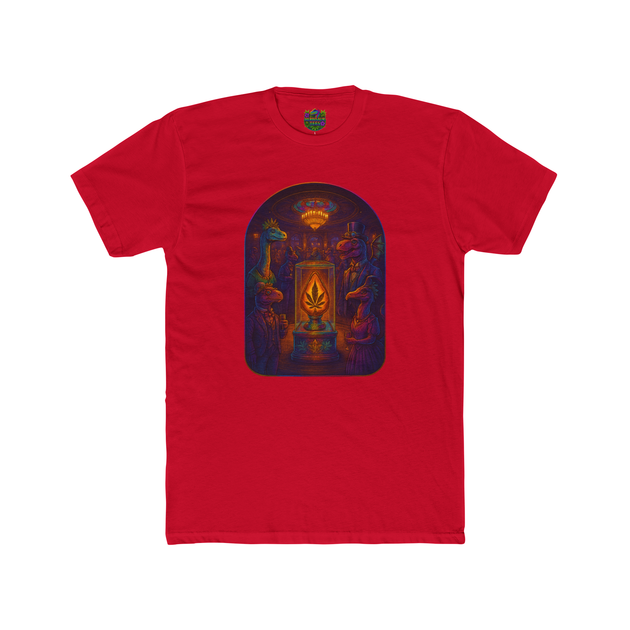 Colorful Dapper Dinos' Club 420 Tee | Next Level 3600 Unisex Cotton Tee (18+)